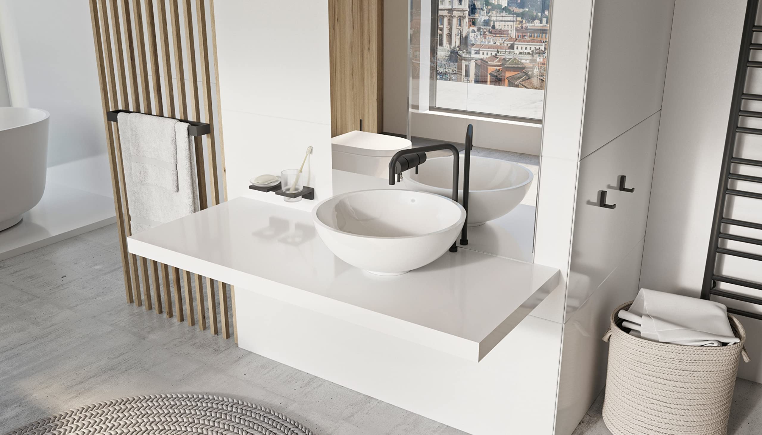 ICO Bath V152 Volkano Erupt Series Matte Black Wall Mounted Soap Dish - Rustproof Bathroom Organizer for Shower & Sink Areas