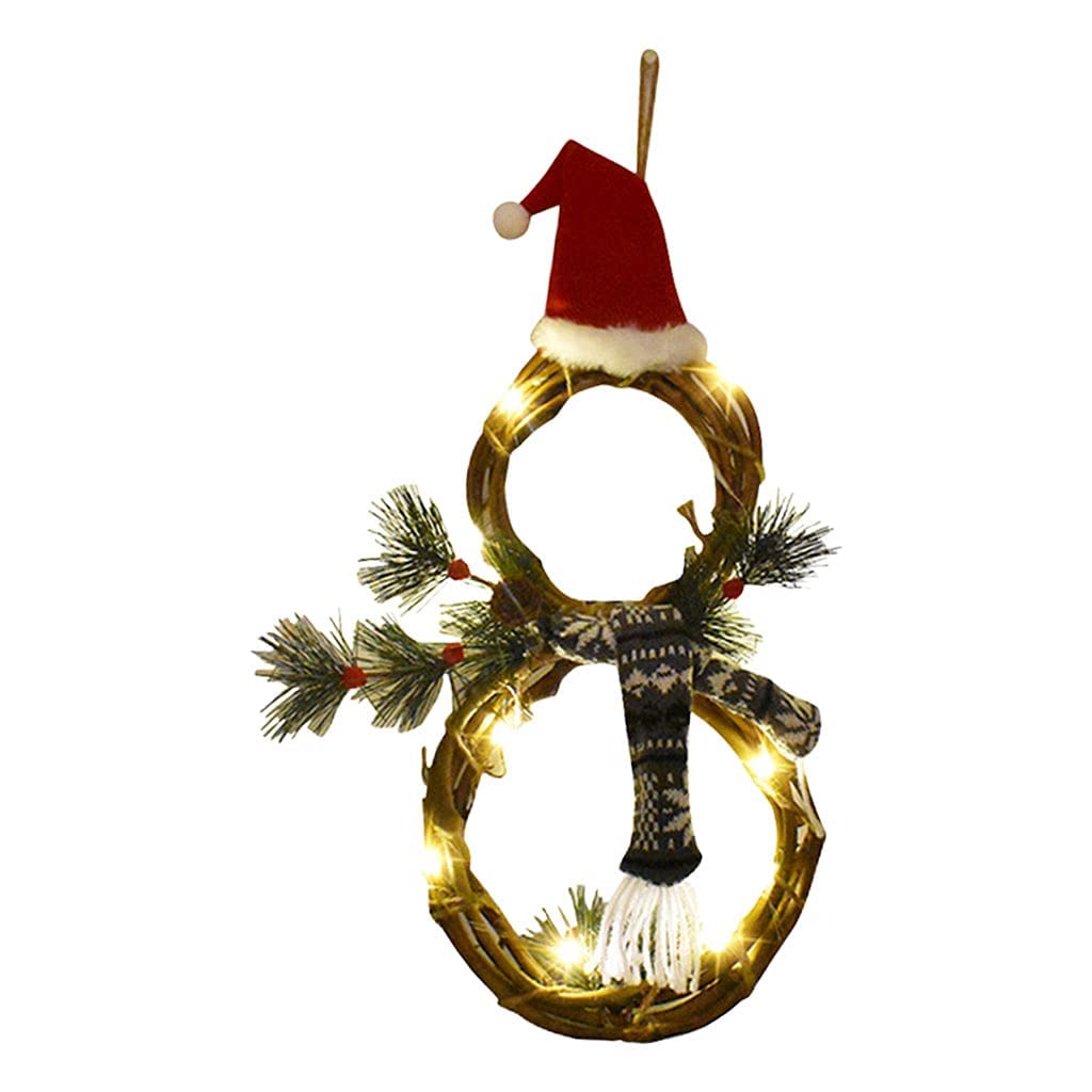 LED Christmas Garland with Snowman - Grey Scarf Lights for Home, Party & Garden Decor