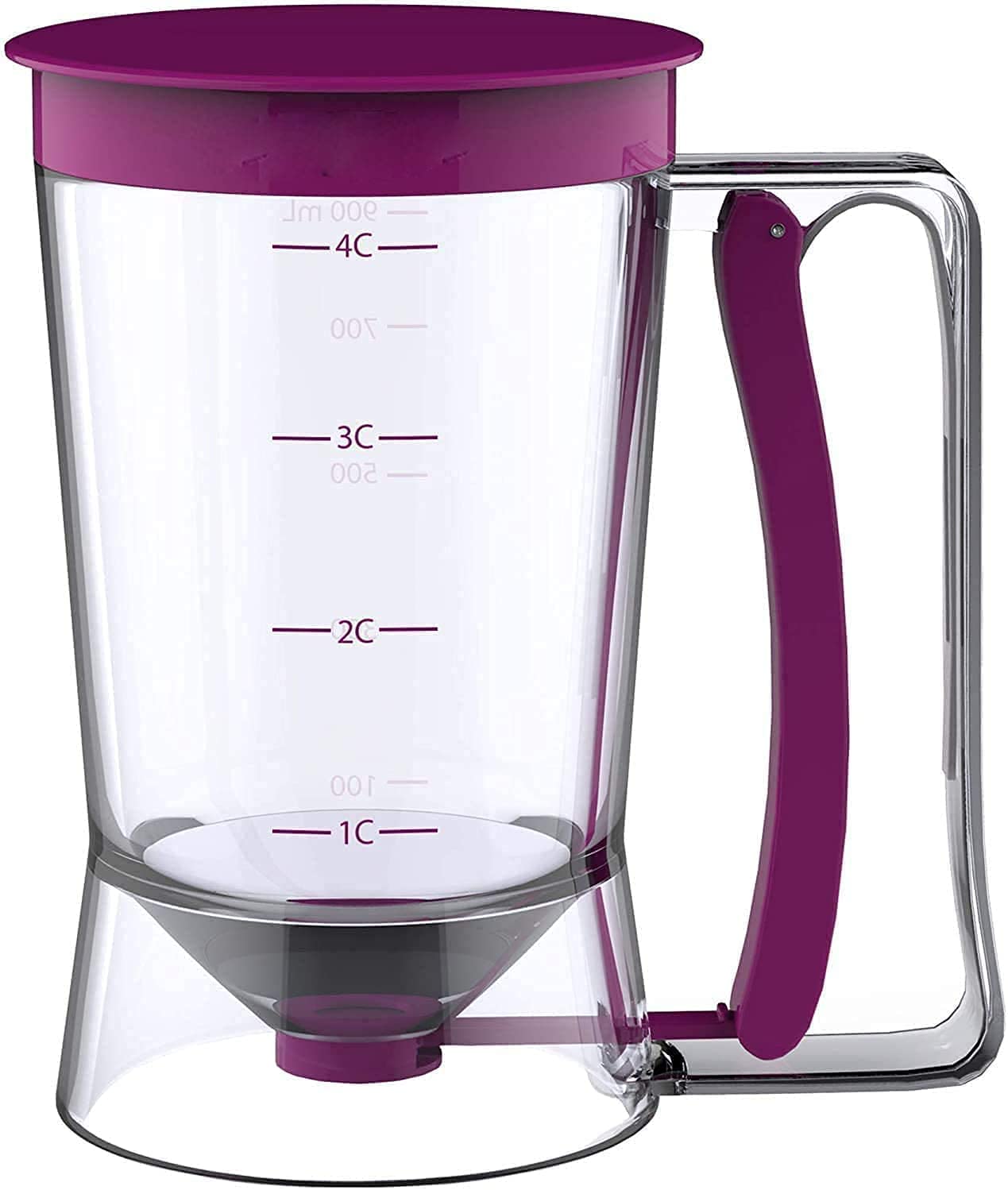 Purple Pancake & Cupcake Batter Dispenser - Perfect for Waffles, Muffins, Crepes & Cakes | Easy Baking Tool for Home Kitchen & Professional Bakeries