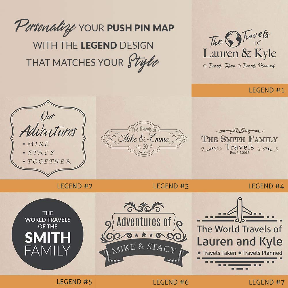 United States Push Pin Map - Custom Travel Tracker & US Travel Pin Board | Perfect for RV Gifts, Home Décor & Adventure Planning