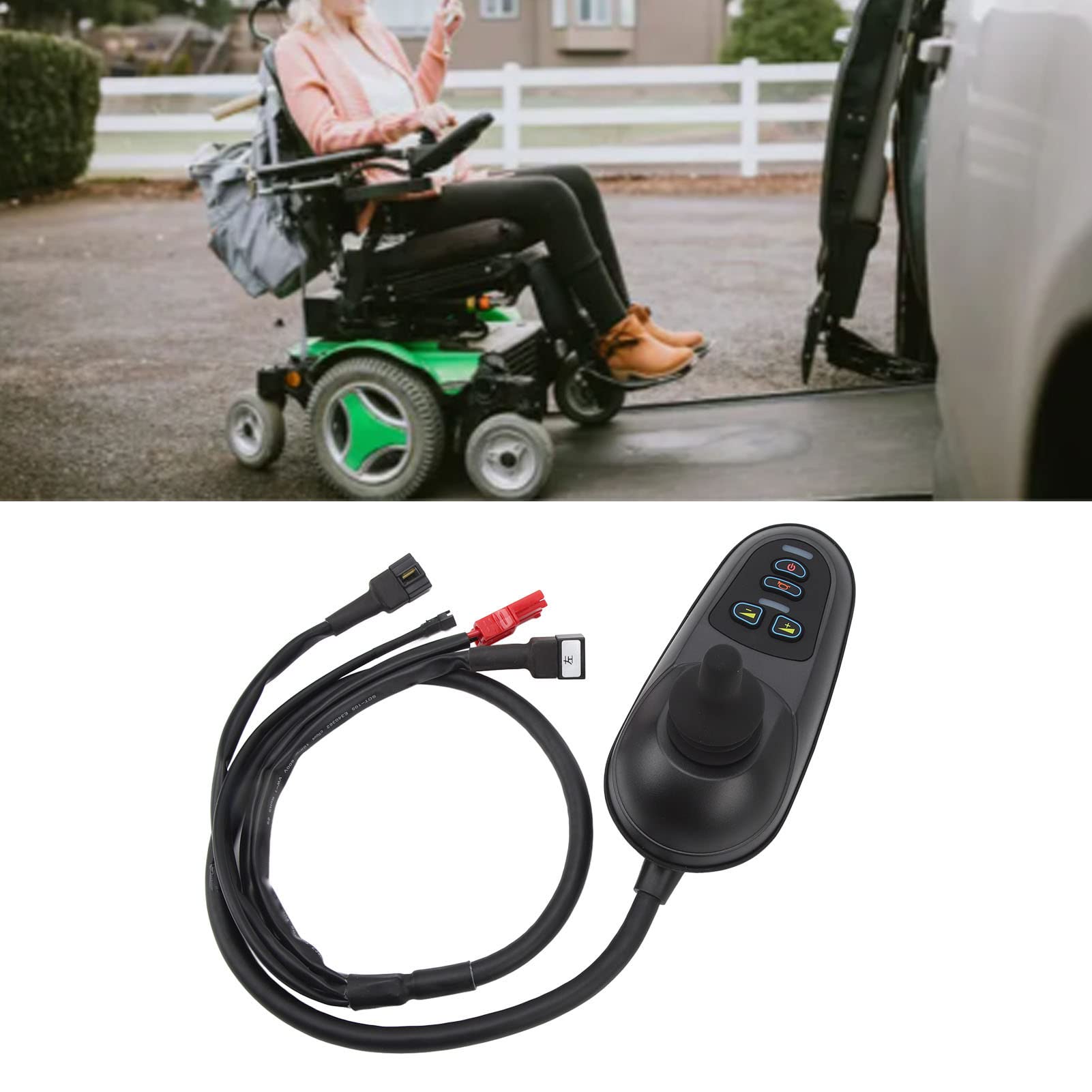 24V DC Electric Wheelchair Controller with Brake Connector - Joystick Brush Motor Controller for Mobility Wheelchairs & Smart Robots - Ideal for Home Use, Hospital Mobility, and Assistive Robotics