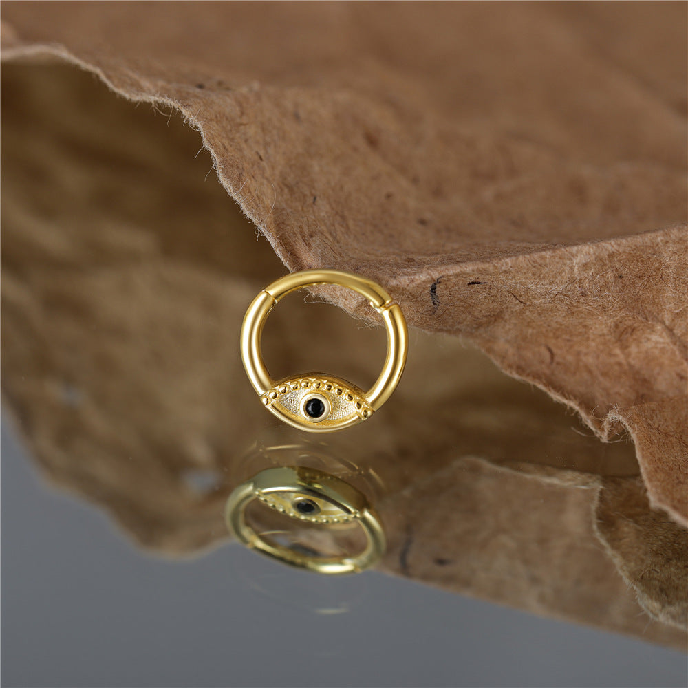 16G Turkish Eye Nose Ring - Hypoallergenic Surgical Steel Septum Hoop Piercing Jewelry for Women & Men | Perfect for Daith, Cartilage, and Nostril Piercings | Trendy Boho Style Body Jewelry