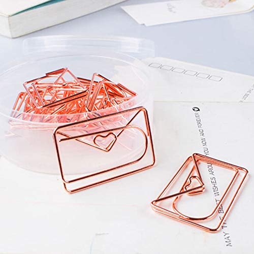 12PCS Heart Shaped Metal Bookmark Clips - Rose Gold Office & School Stationery Supplies for Books, Notes, Documents & Gift Wrapping