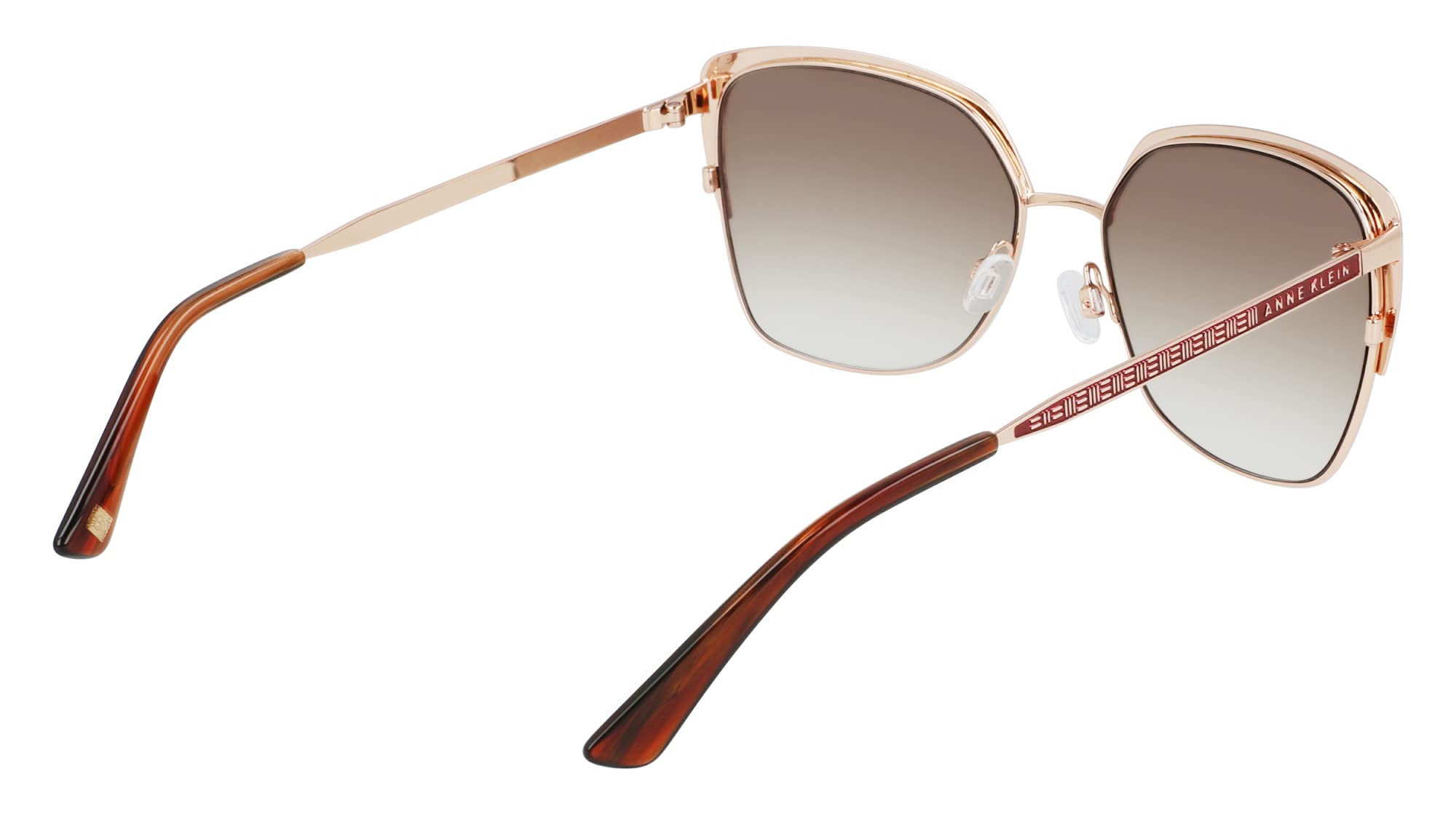 Anne Klein Women's AK7080 Rectangular Fashion Sunglasses with UV Protection - Perfect for Driving, Beach & Outdoor Activities