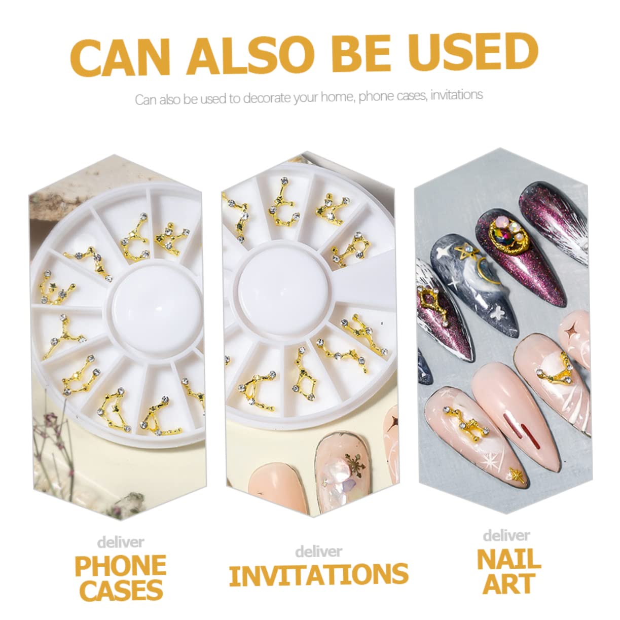 Minkissy 3D Nail Charms Set - Zodiac Signs & Personalized Nail Art Gems for DIY Manicure | Perfect for Nail Salons, Home Nail Art, and Special Occasions