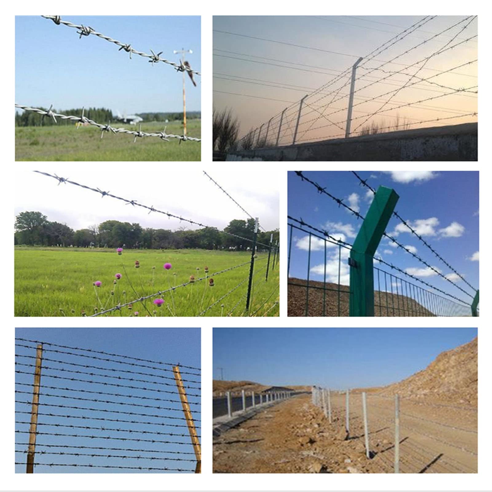 1.8mm Steel Wire Barbed Fence - 200M Anti-Climbing Security Mesh with Thorns | Durable Anti-Theft Barrier for Property Protection, Farm Security & Perimeter Defense