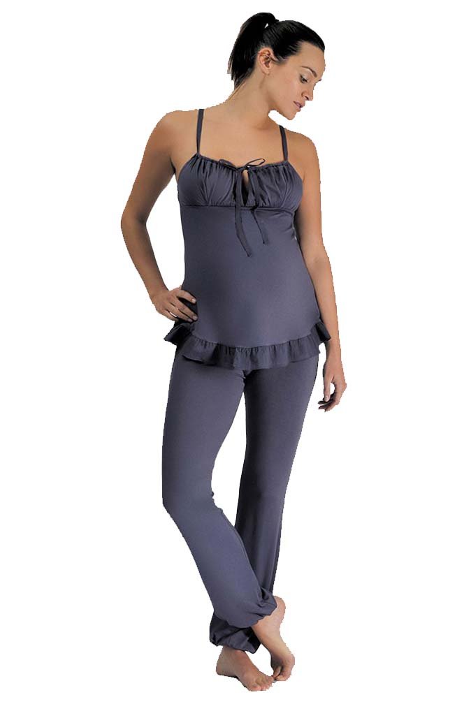 Cache Coeur Maternity Nursing Pajama Set - Soft Comfortable Maternity Sleepwear & Breastfeeding Pajamas for Women - Slate Blue - X-Large - Perfect for Pregnancy, Postpartum & Nursing at Night