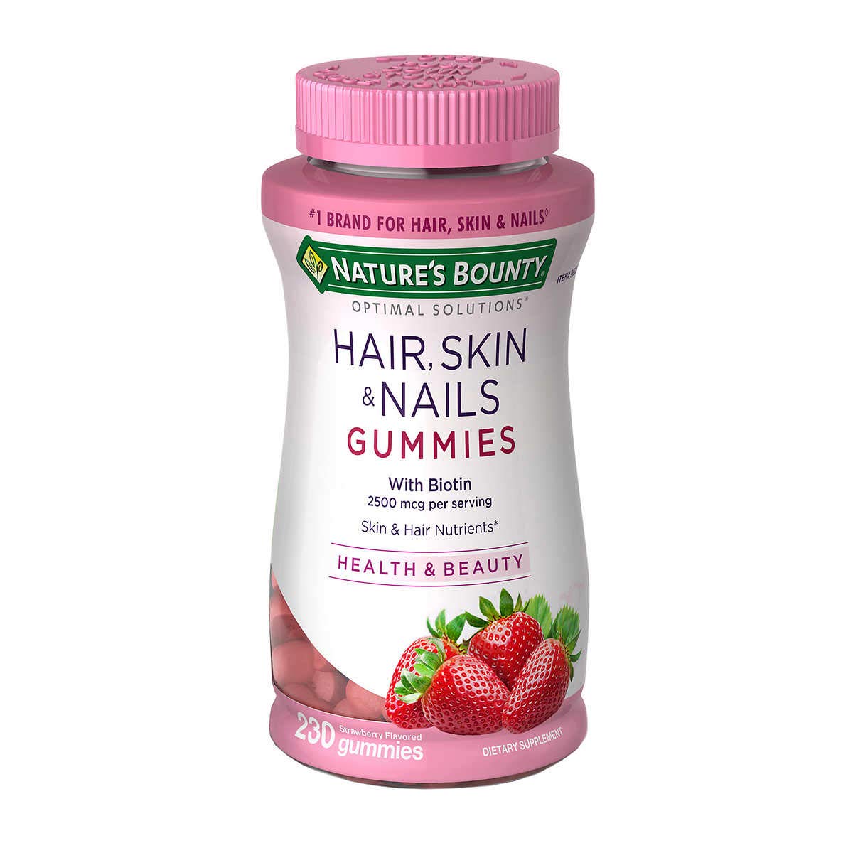 Nature's Bounty Hair Skin & Nails Gummies with Biotin & Collagen - 230 Gummies (5 Pack) - Supports Healthy Hair Growth, Strong Nails & Glowing Skin - Perfect for Daily Beauty Supplement Routine