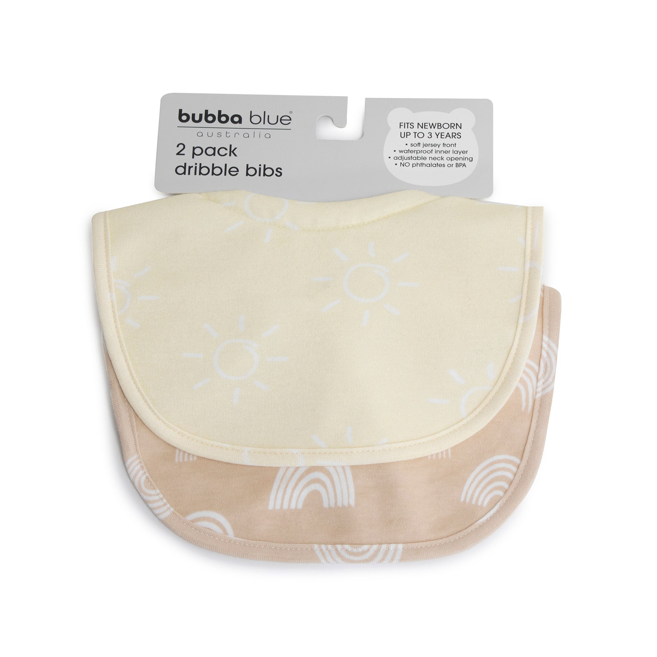 Nordic Style 2-Pack Drool Bibs for Babies - Soft Vanilla & Latte Colors - Perfect for Feeding, Teething, and Everyday Use
