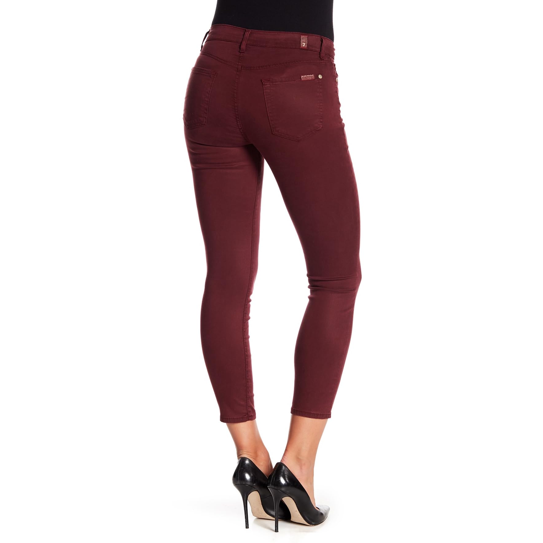 7 For All Mankind Women's Gwenevere Skinny Ankle Crop Jeans in Boysenberry - Size 25 | High Waist Stretch Denim Pants for Casual Wear, Office & Night Out