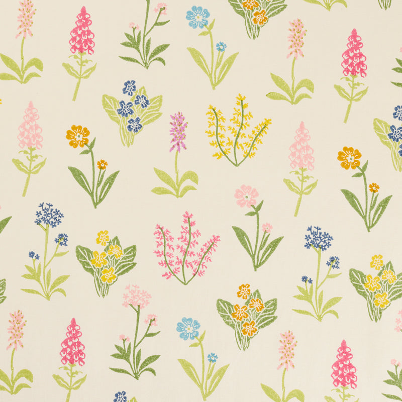 Forest Flowers Hand Block Printed Herringbone Fabric - Premium Cotton Material for DIY Crafts, Home Decor & Fashion Accessories | Perfect for Quilting, Dressmaking & Upholstery Projects