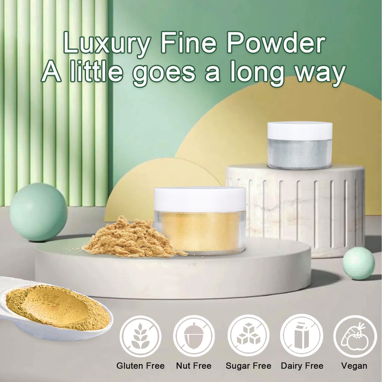 LEBERY Edible Glitter Set - 100% Food Grade Glitter Dust for Cakes, Drinks, Desserts & Chocolate Decor | Non-Toxic Shimmer Powder for Baking, Cocktails, Beverages, Strawberries & Party Treats | Perfect for Birthday Cakes, Wedding Desserts, DIY Candy Making & Holiday Baking