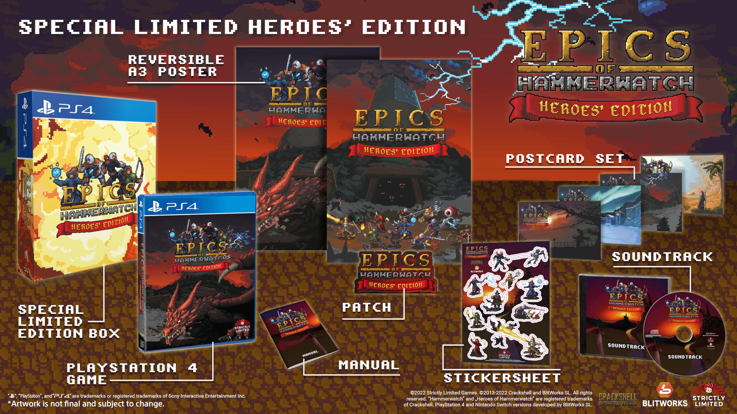 Epics of Hammerwatch: Special Limited Heroes' Edition for PlayStation 4 - Action RPG Dungeon Crawler Game for Multiplayer Co-op Adventure Gaming