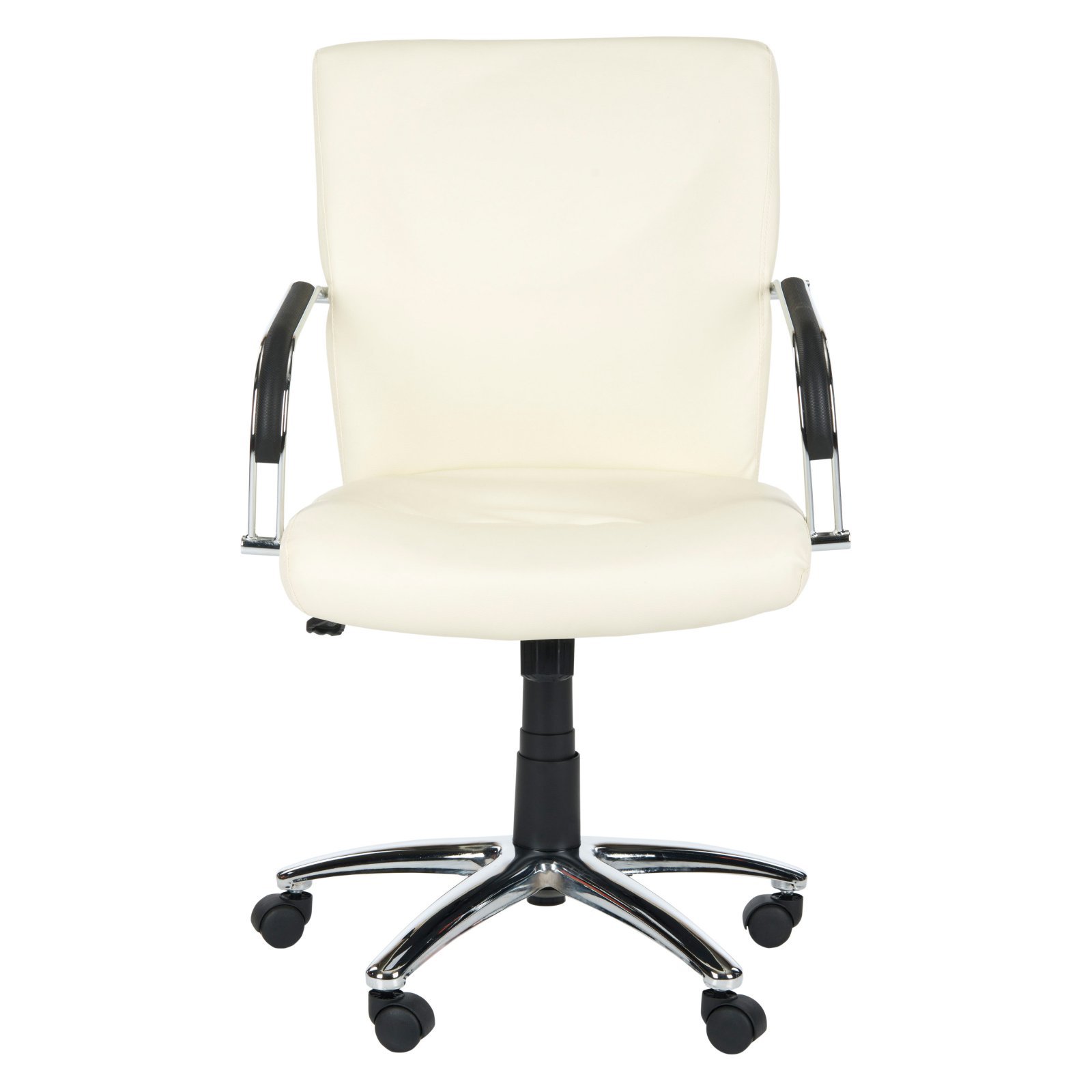 SAFAVIEH Lysette Cream Office Desk Chair - Ergonomic Rolling Swivel Chair for Home Office, Study, or Workspace - Modern Cream Upholstered Computer Chair with Wheels