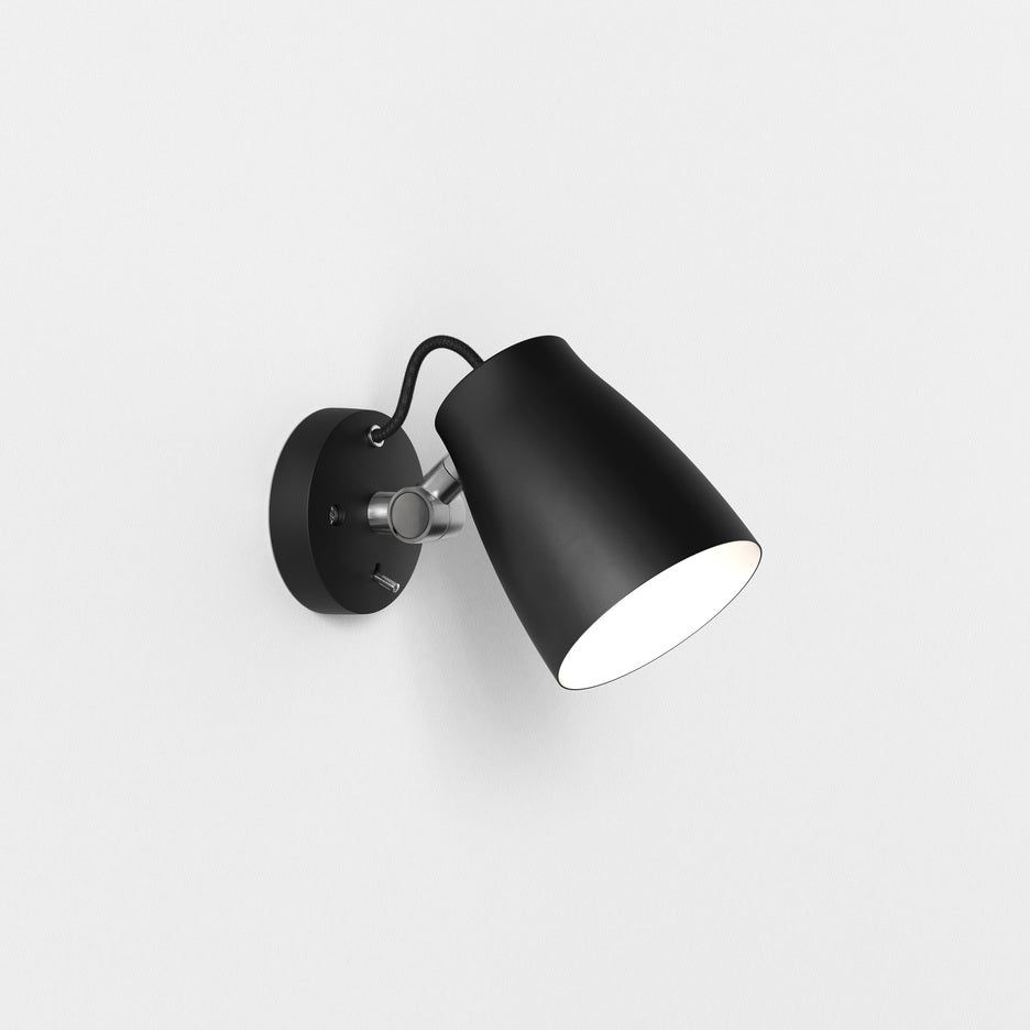 Atelier 1 Liter Wall Light in Matt Black - Modern Indoor/Outdoor Sconce Lighting for Living Room, Bedroom, or Patio