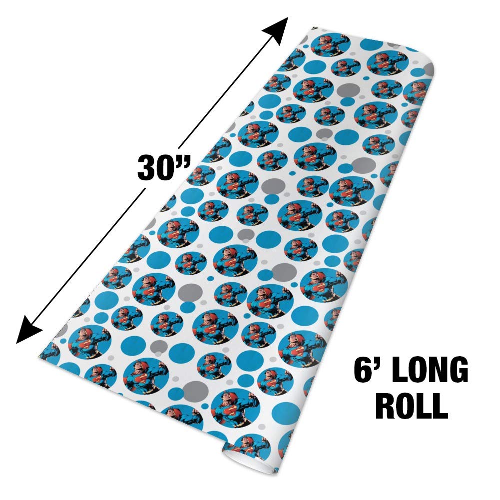 Superman Gift Wrap Roll - Premium Superhero Wrapping Paper for Birthdays, Parties & Holidays - Perfect for Comic Book Fans & Collectibles