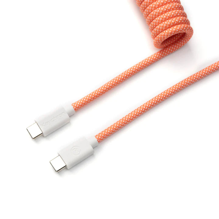 Keychron Custom Coiled USB Cable for Mechanical Keyboards - Durable Aviator Connector, Braided Nylon - Perfect for Gaming, Typing & Office Setup