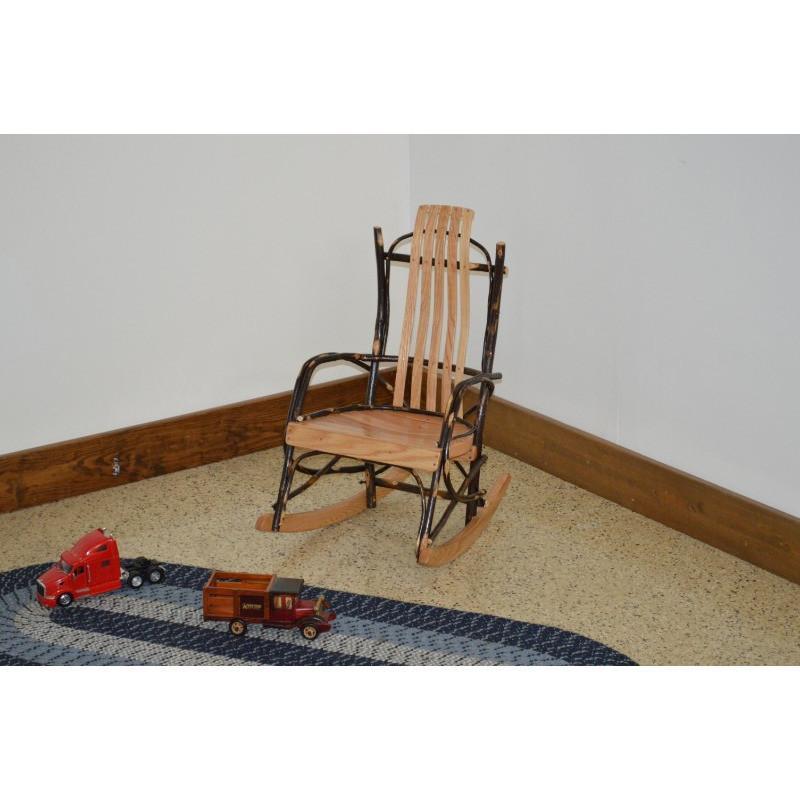 A & L Furniture Hickory Wood Child's Rocking Chair - Comfortable & Durable Kids Rocker for Nursery, Bedroom, or Playroom