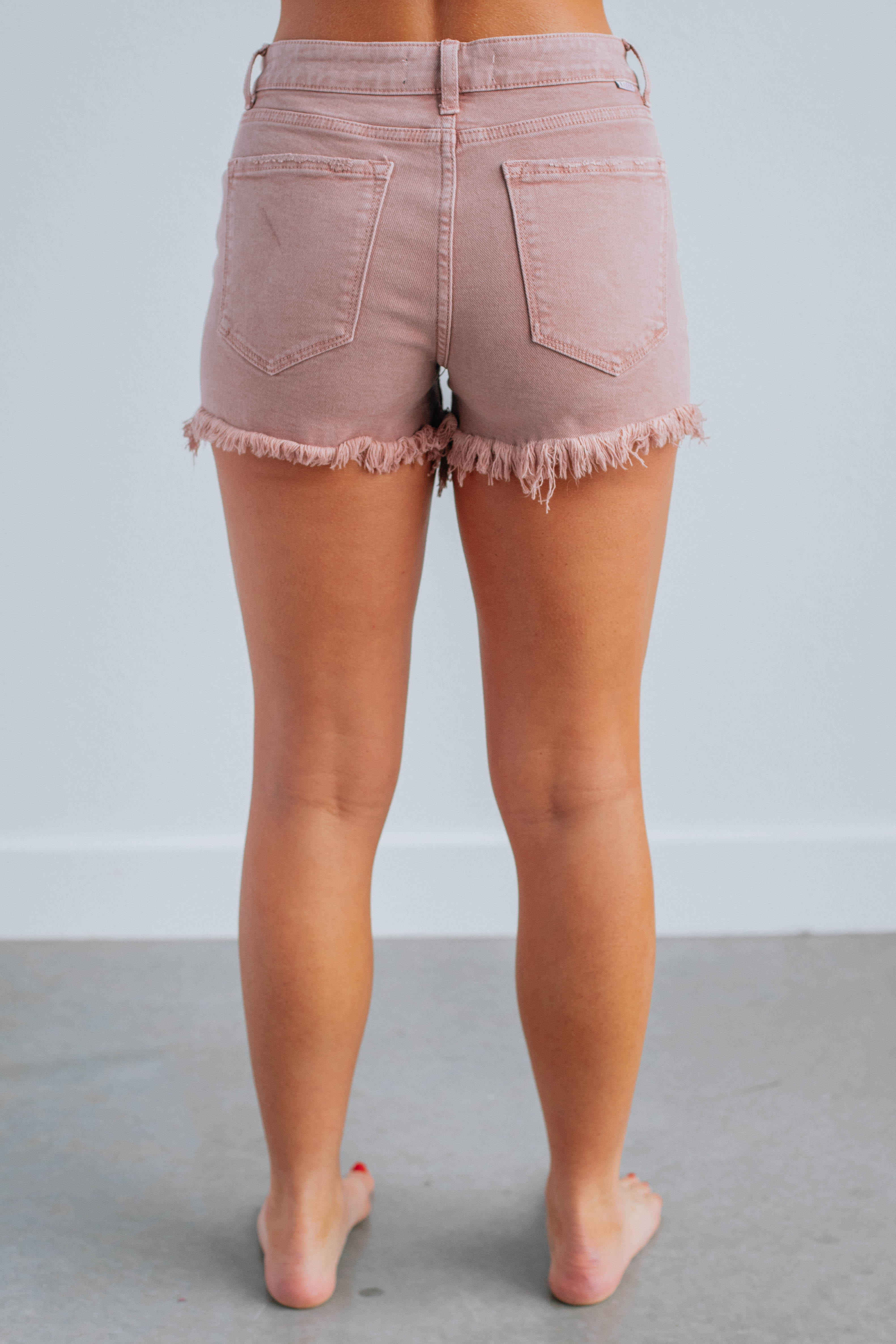 Charleigh Risen Women's High Waisted Shorts - Mauve Color for Summer, Casual Wear & Outdoor Activities