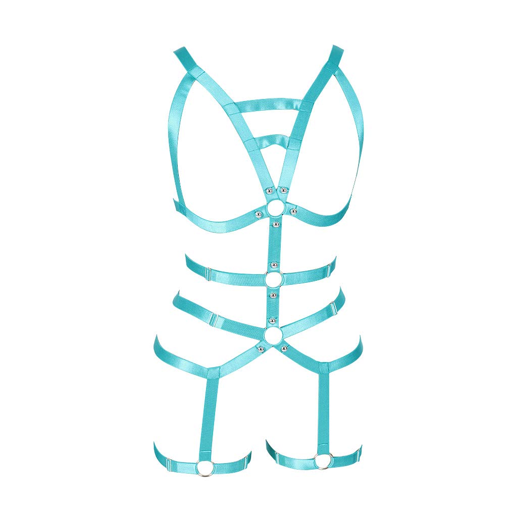 Sexy Women's Full Body Harness Garter Belt Stockings Set - Adjustable Elastic Suspender Lingerie for Bridal, Boudoir & Role Play