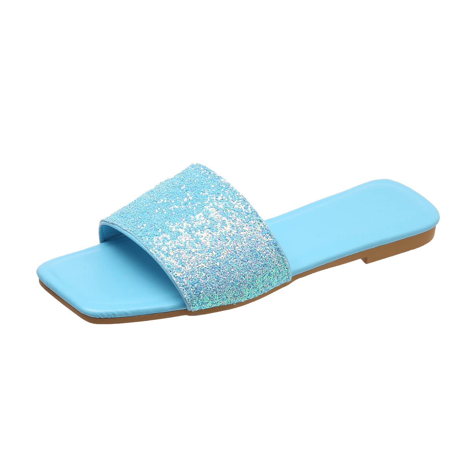 Women's Leather Wedge Sandals with Crystal Buckle - Retro Flat Summer Sandals for Casual Wear, Beach Vacation & Outdoor Activities