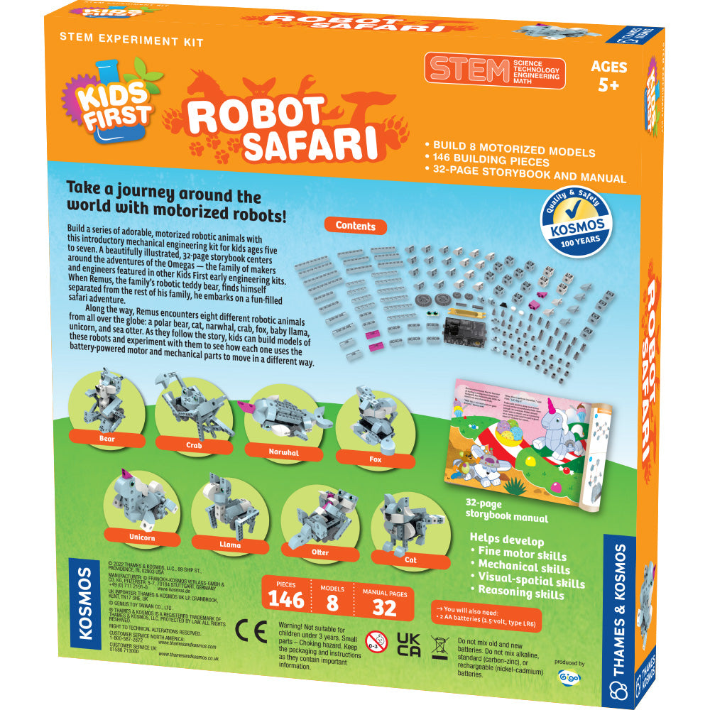 Robot Safari STEM Toy for Kids - Motorized Machines Learning Kit | Educational Science Experiment for Classroom & Home Play