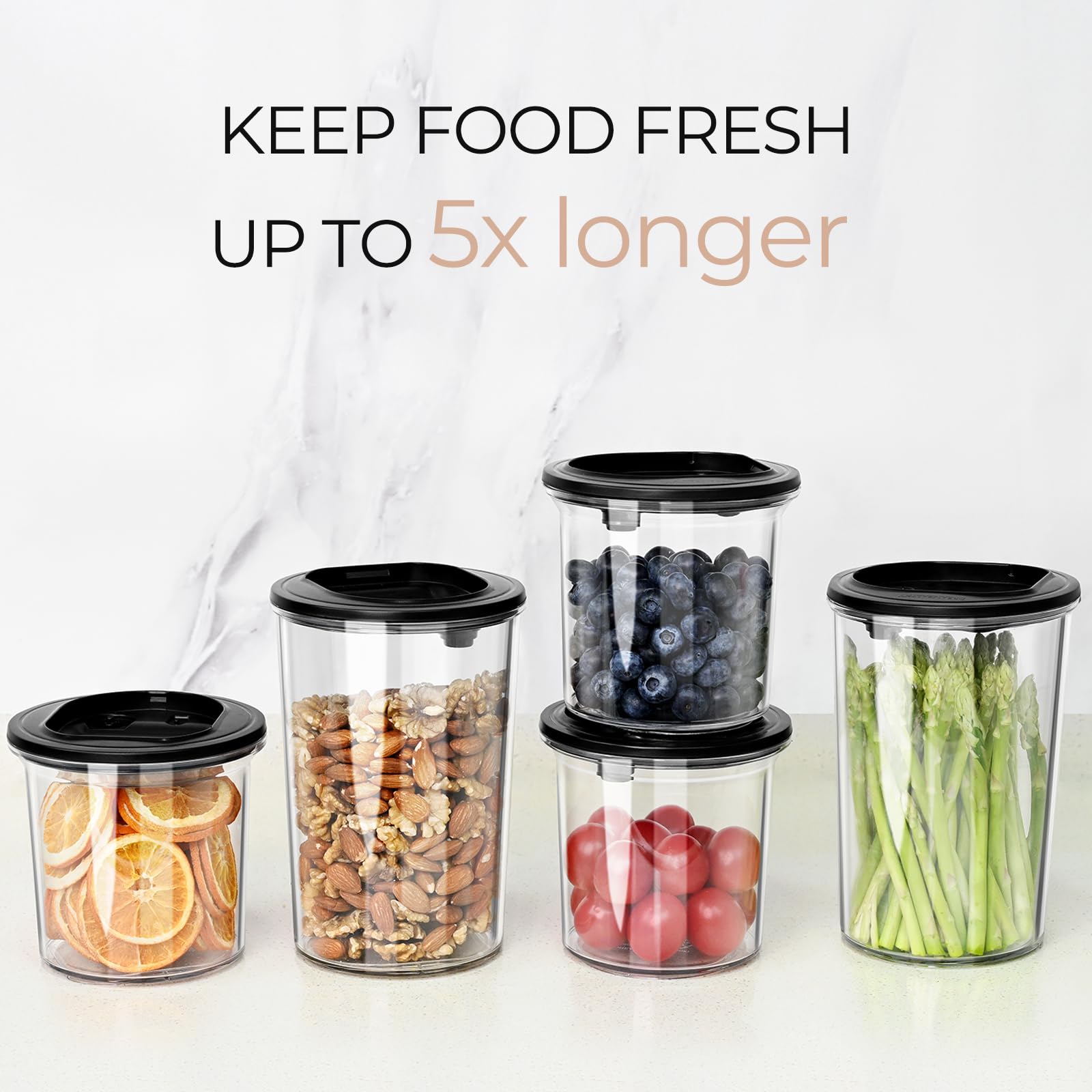Electric Vacuum Sealer Container Set - 1L, 1.5L & 2L Airtight Food Storage Containers with Pump | BPA-Free, Smellproof & Shatterproof | Keep Food Fresh for 1 Year | Perfect for Meal Prep, Coffee Storage & Leftovers Preservation