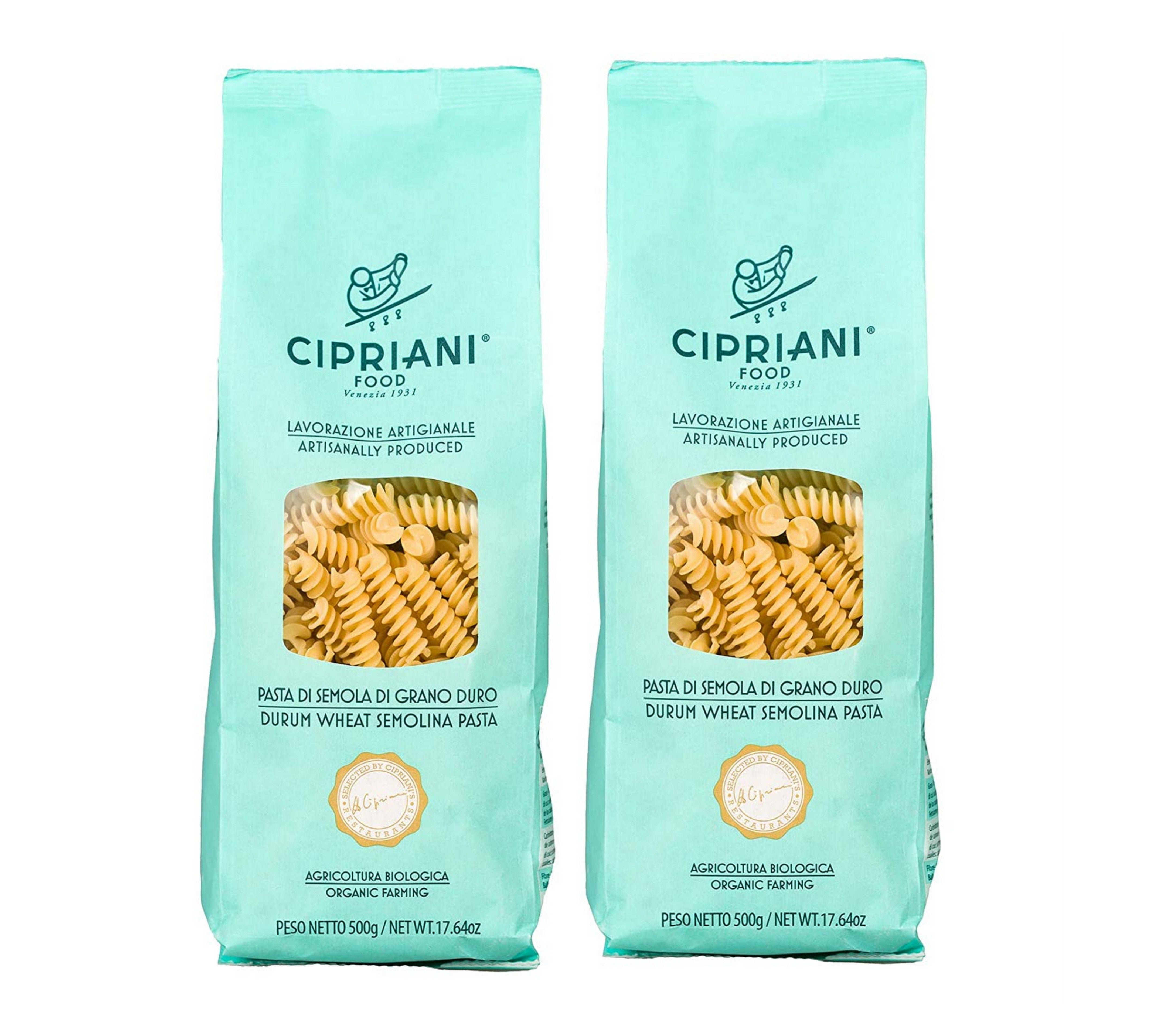 Organic Fusilli Pasta by Cipriani - 17.64 oz (2 Pack) | Premium Italian Pasta for Family Dinners, Pasta Salads & Gourmet Meals