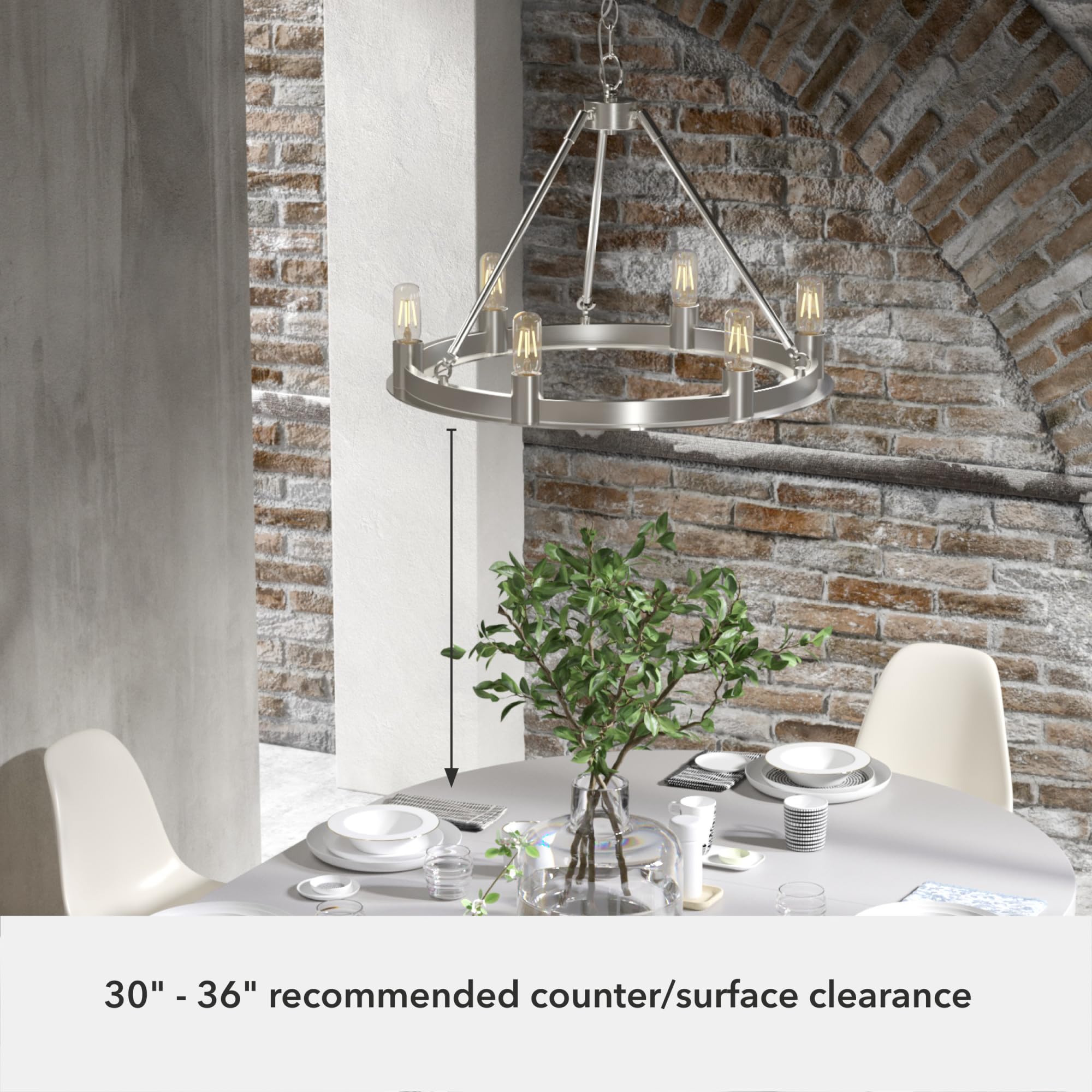 Hunter Fan Company 19033 Saddlewood Chandelier - Natural Iron Finish, 5-Light Ceiling Fixture with Clear Glass Shades - Perfect for Farmhouse, Rustic & Traditional Dining Room Lighting