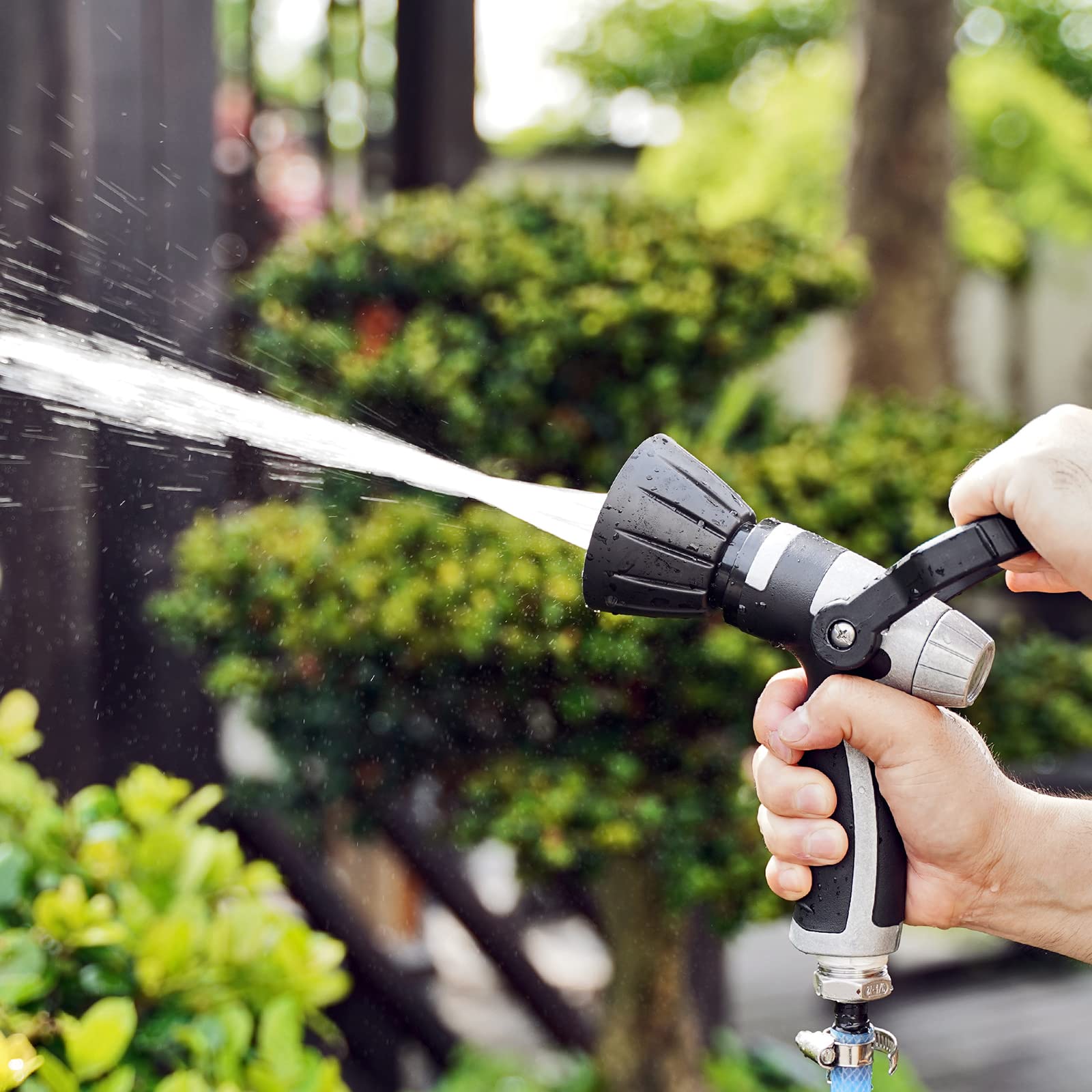 Heavy Duty Metal Garden Hose Nozzle - High Pressure Water Sprayer for Cleaning, Watering Plants, Washing Cars & Bathing Pets | Perfect for Outdoor, Lawn, Garden & Home Use