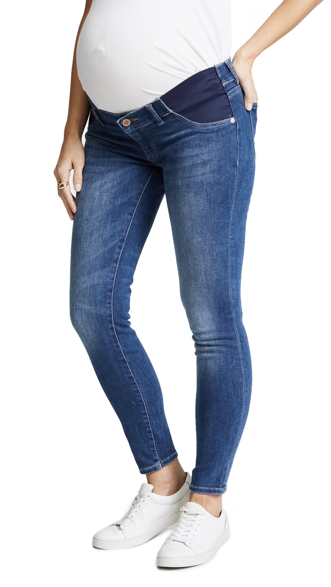DL1961 Women's Angel Maternity Jeans - Mid Rise Ankle Skinny Jeans for Pregnant Women | Comfortable Stretch Denim for Everyday Wear & Maternity Fashion