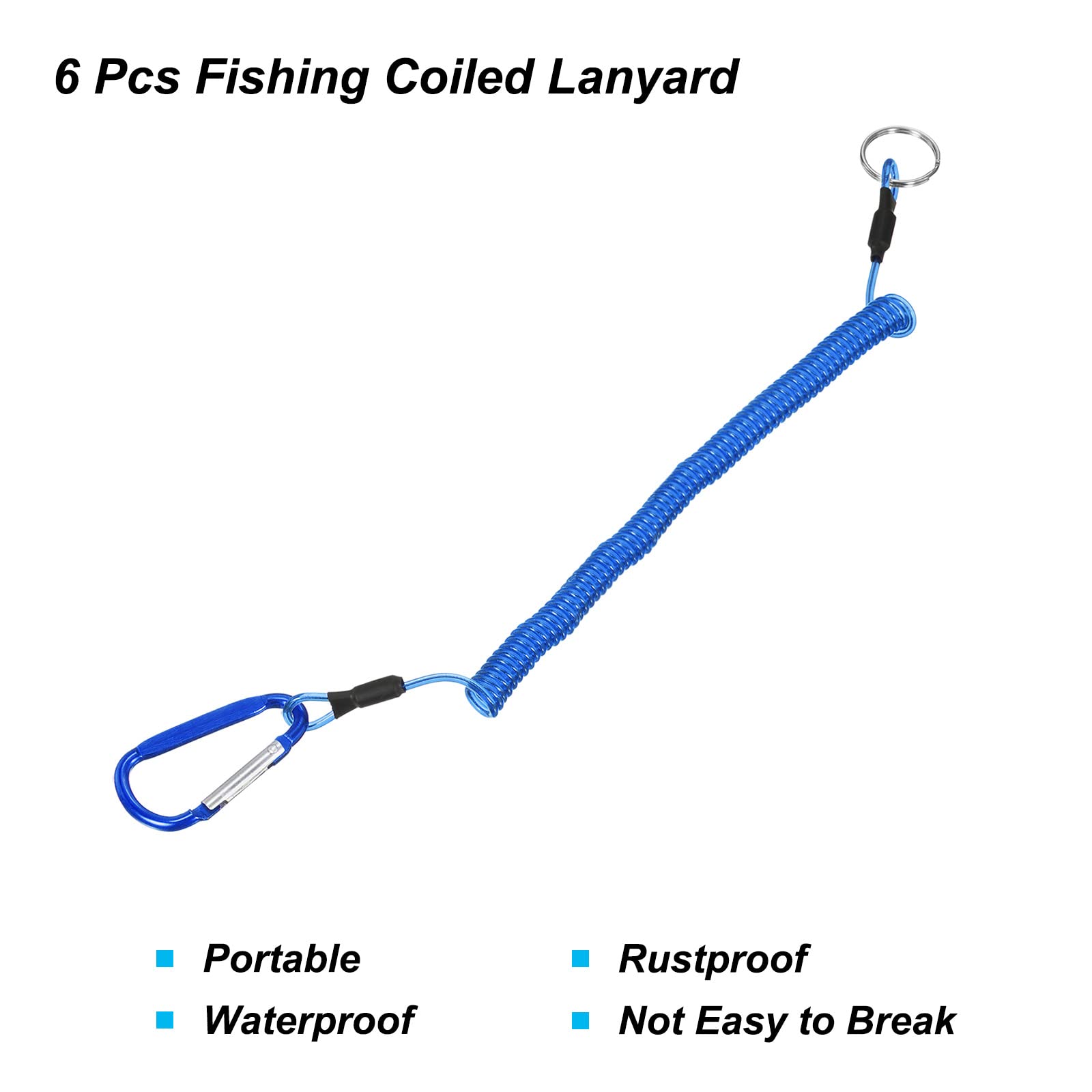 PATIKIL Fishing Lanyard with Metal Clip - Retractable Safety Cord for Boating & Kayaking