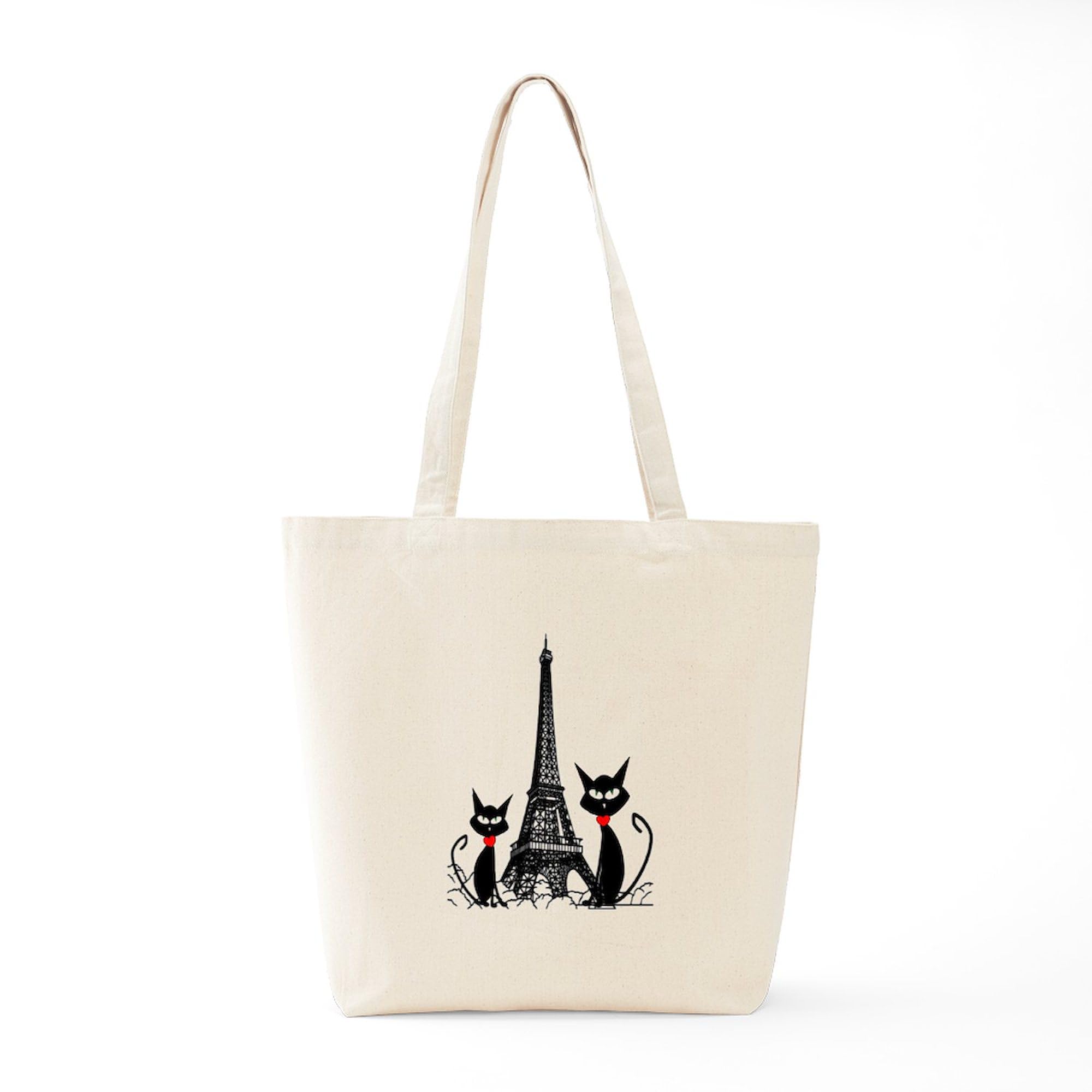 Cat Lovers Tote Bag - Natural Canvas Reusable Shopping Bag for Women & Men - Perfect for Groceries, Beach, Work & School