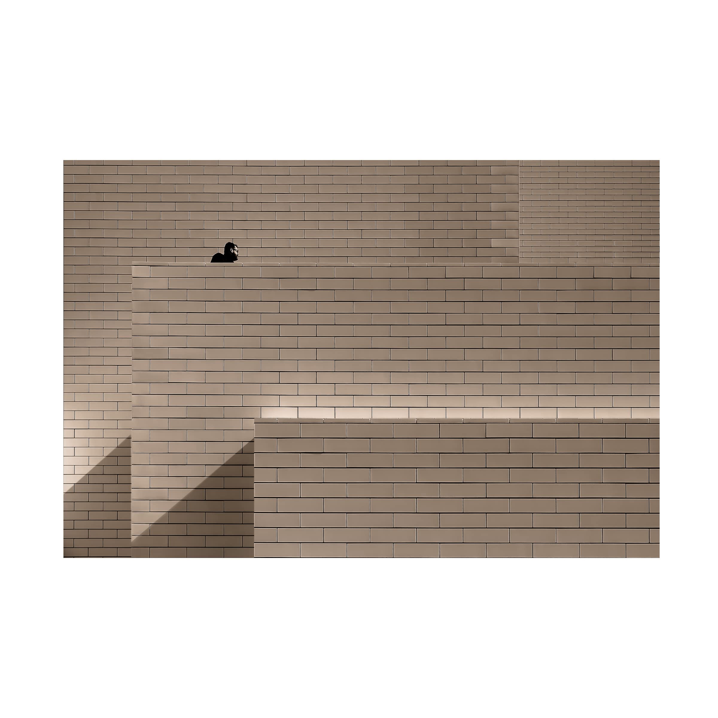 Trademark Fine Art 'Man Behind A Wall' Canvas Wall Art Print by Inge Schuster - Modern Home Decor for Living Room, Bedroom & Office