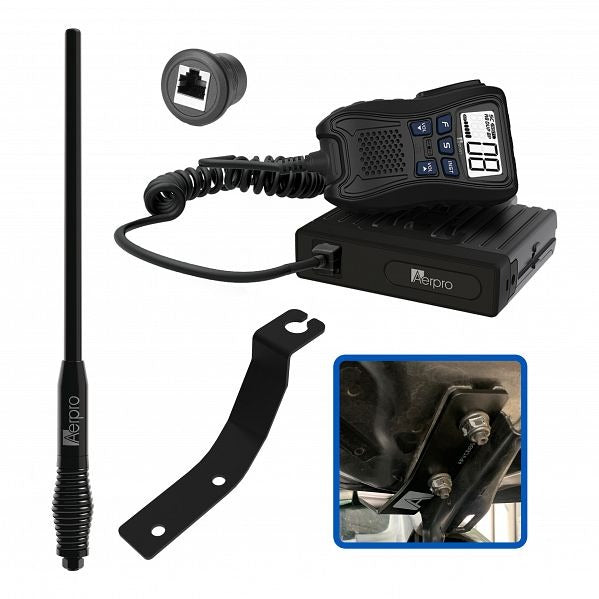 Aerpro APFOCBH1 5W UHF CB Radio Kit for Ford Ranger & Everest - Compact Hideaway Design for Off-Road & Truck Communication
