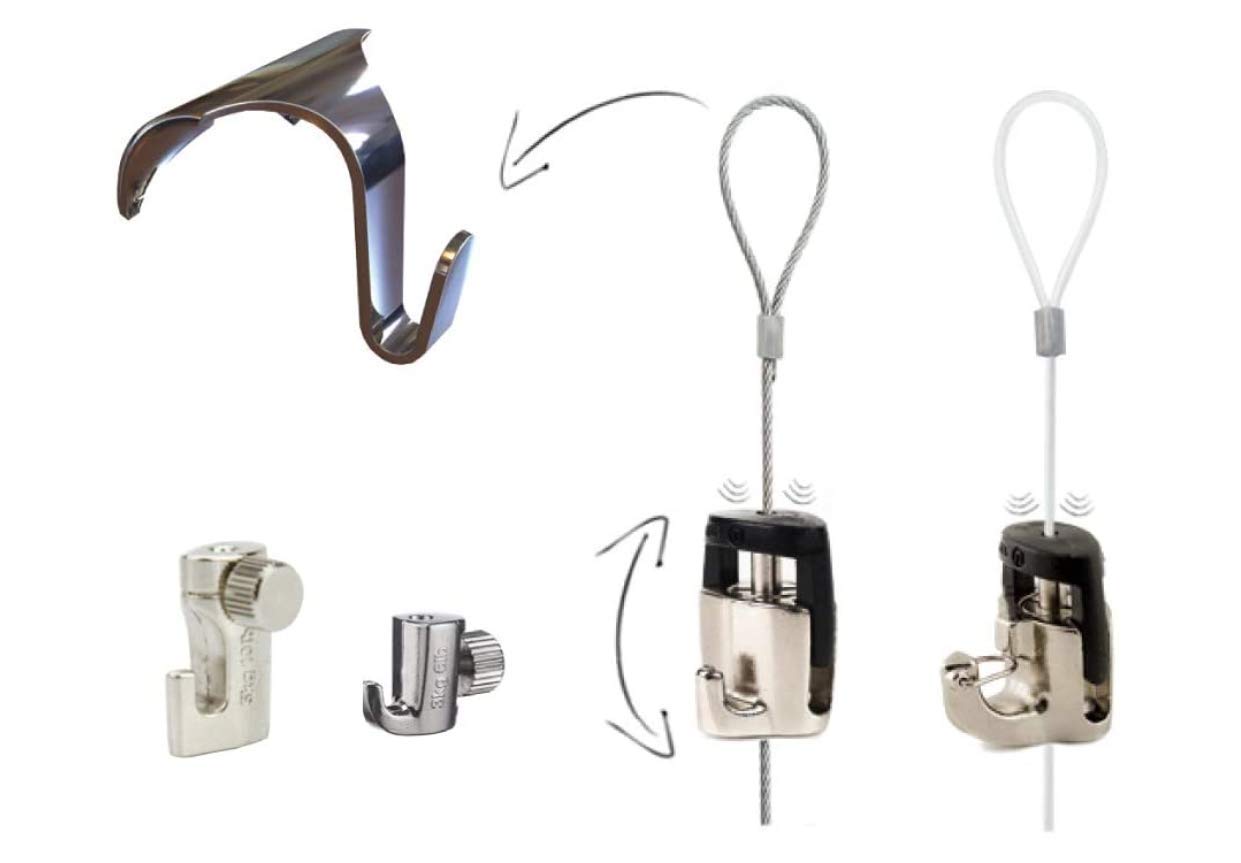 5-Pack Invisible Picture Hanging Kit - Micro Hooks & Clear Perlon Cords (39