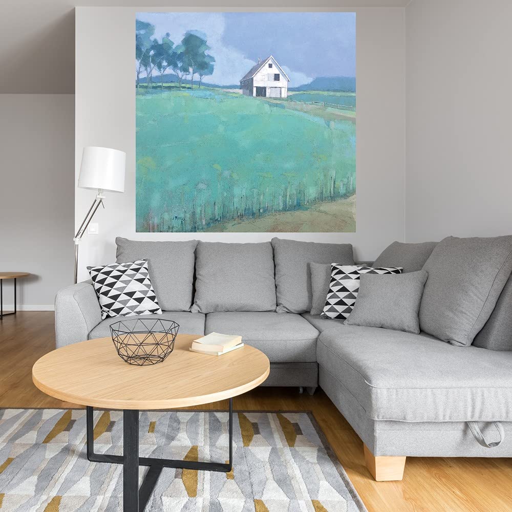 Fine Art Canvas Print 'Barn in Midsummer Light' by John Rufo - 32x32 Inch Ready-to-Hang Wall Decor for Living Room, Bedroom, Office & More - Perfect for Farmhouse, Rustic & Modern Interior Design