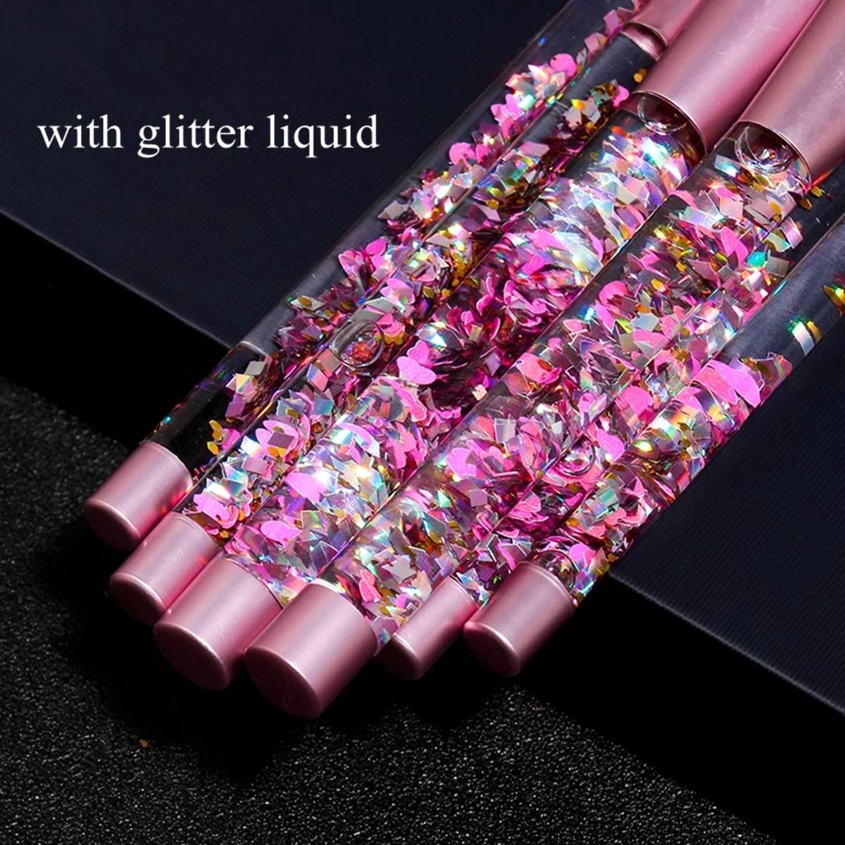 Unicorn Fan Makeup Brush Set - Crystal Sparkles Blue Blush Powder Fan, Lip, Eyeshadow & Eyebrow Brush Kit | Perfect for Professional Makeup, Cosplay & Gift Giving