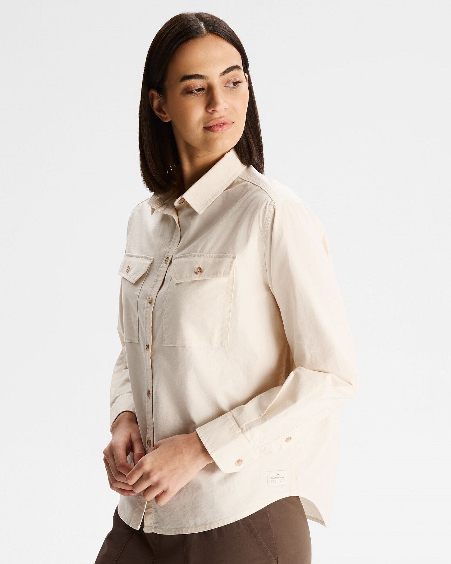 Vander HT Women's Long Sleeve Casual Shirt - Soft Natural Cotton Top for Everyday Wear, Office & Outfits