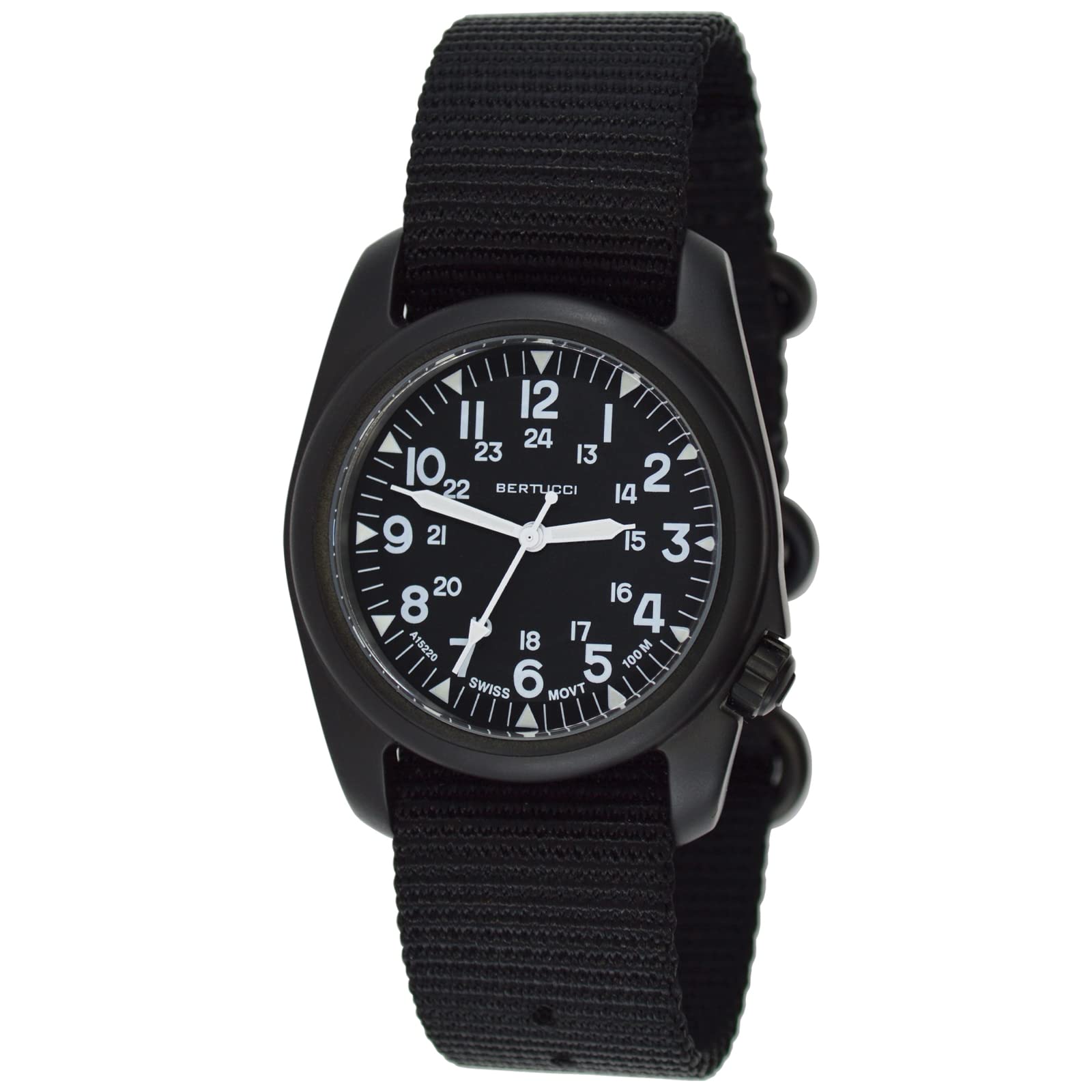 BERTUCCI A-2S Vintage Watch for Men - Classic Black Dial Military Style Timepiece | Perfect for Outdoor Adventures, Casual Wear & Collector's Display