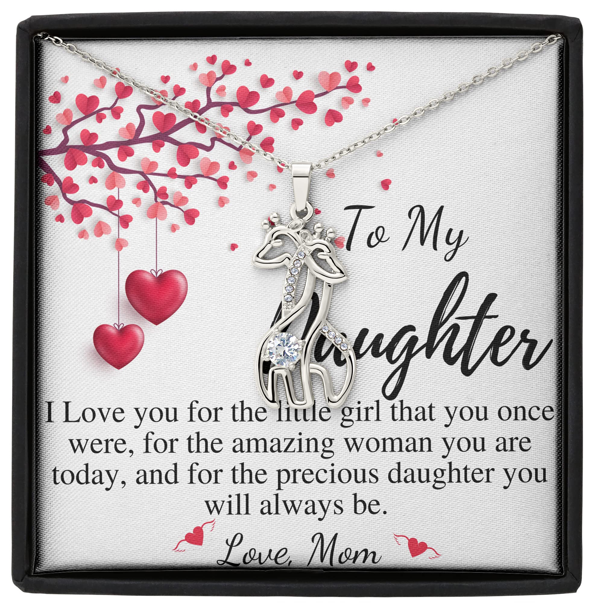 Valentine's Giraffe Necklace for Daughter - Graduation & Birthday Gift