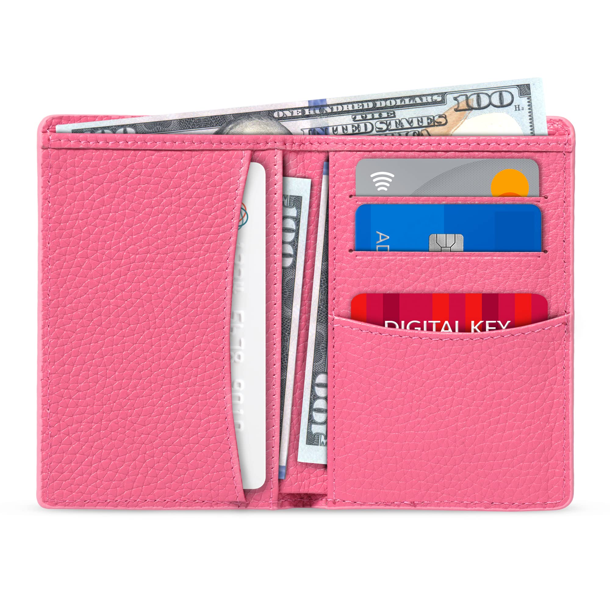 Premium RFID Blocking Bifold Leather Wallet for Men & Women - Secure Passport Holder with ID Window, Card Slots & Cash Pocket - Ideal for Travel, Business & Everyday Use
