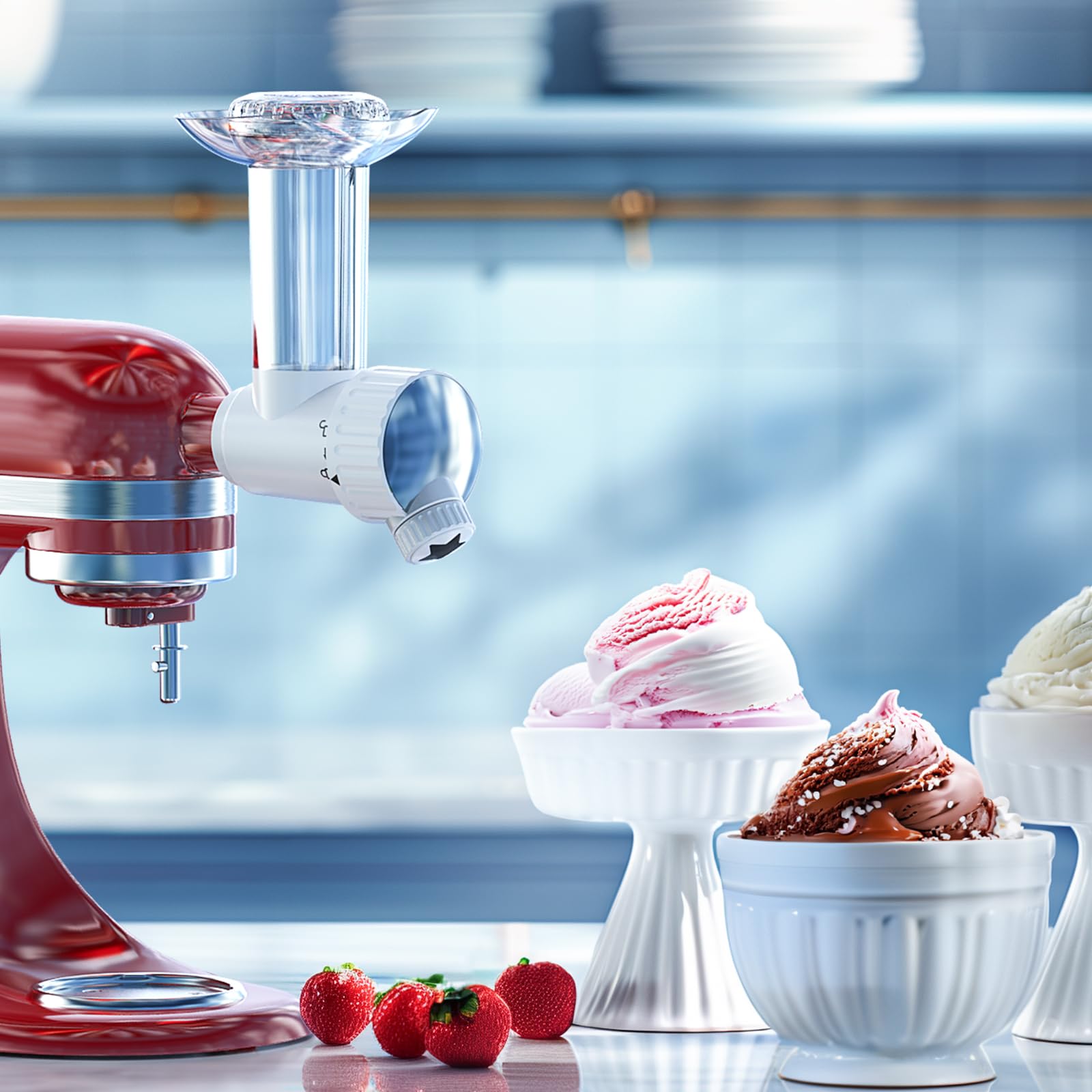 Kitchenaid Frozen Fruit Soft Serve Maker Attachment - Dairy-Free Ice Cream & Yogurt Maker, Sorbet Maker for Kitchenaid Mixers - Dishwasher Safe | Perfect for Healthy Desserts, Vegan Treats & Summer Refreshments