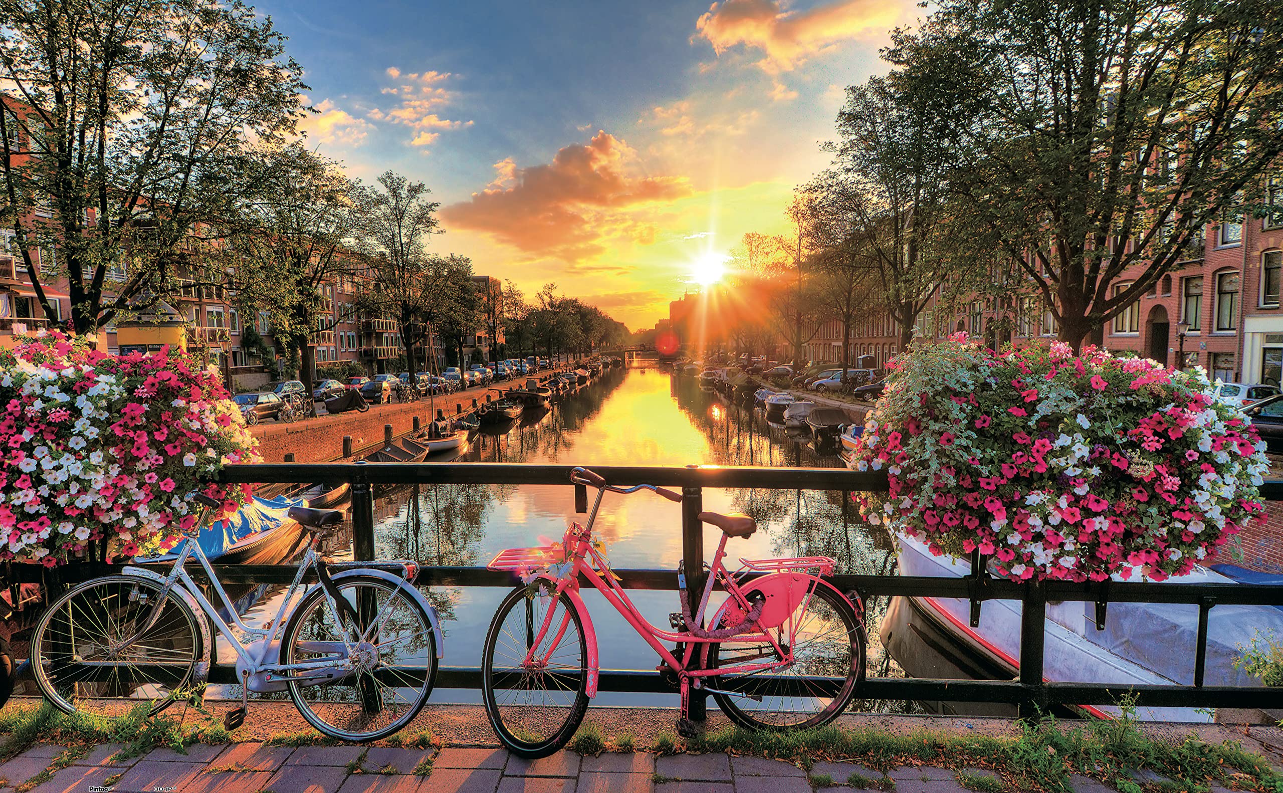Pintoo 1000 Piece Jigsaw Puzzle for Adults - Stunning Sunrise Over Amsterdam, Plastic Puzzle for Home Decor, Zero Dust, Easy Storage (H1770) | Perfect for Relaxation, Family Bonding & Wall Art