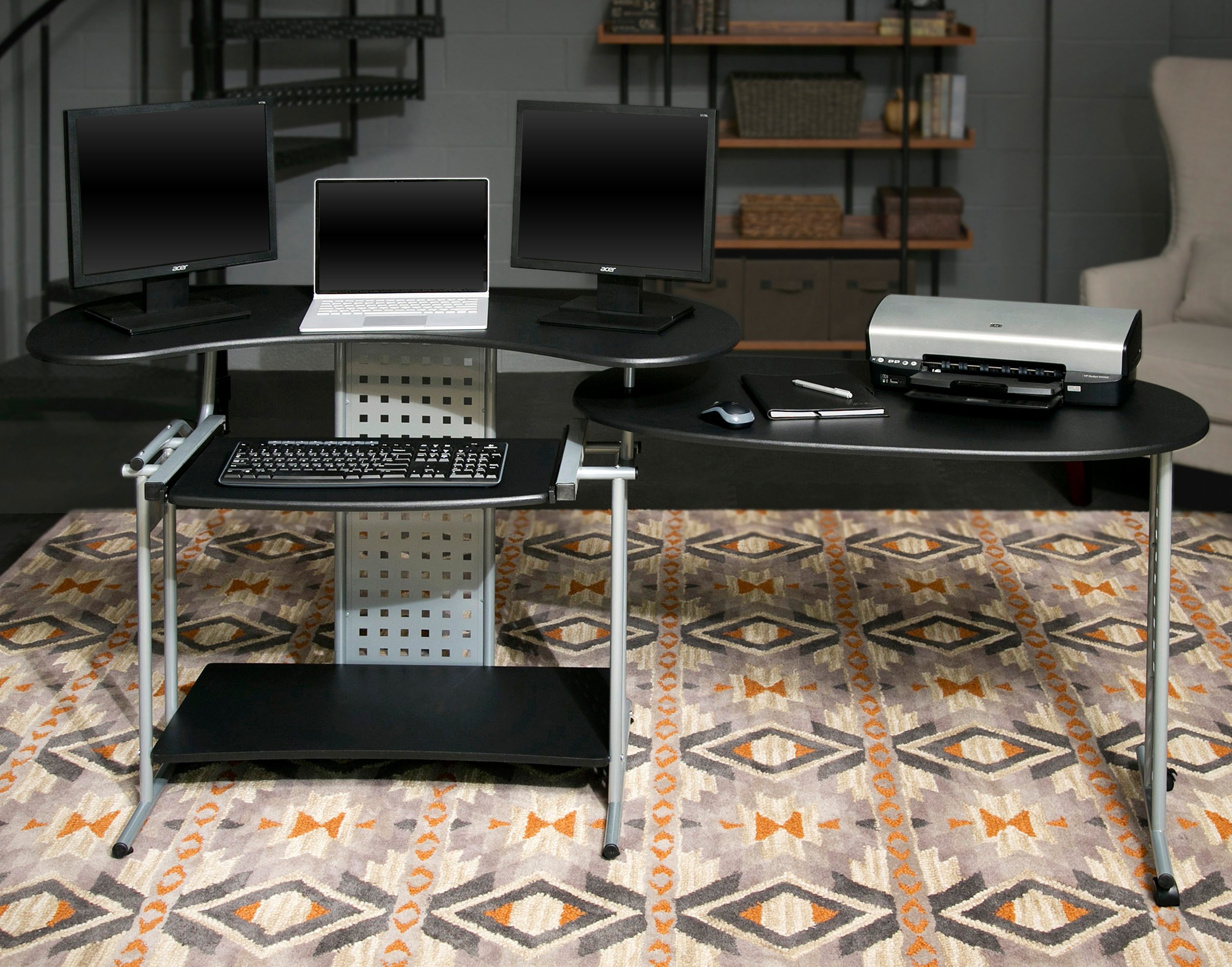 OneSpace Regallo Black Computer Desk for Home Office