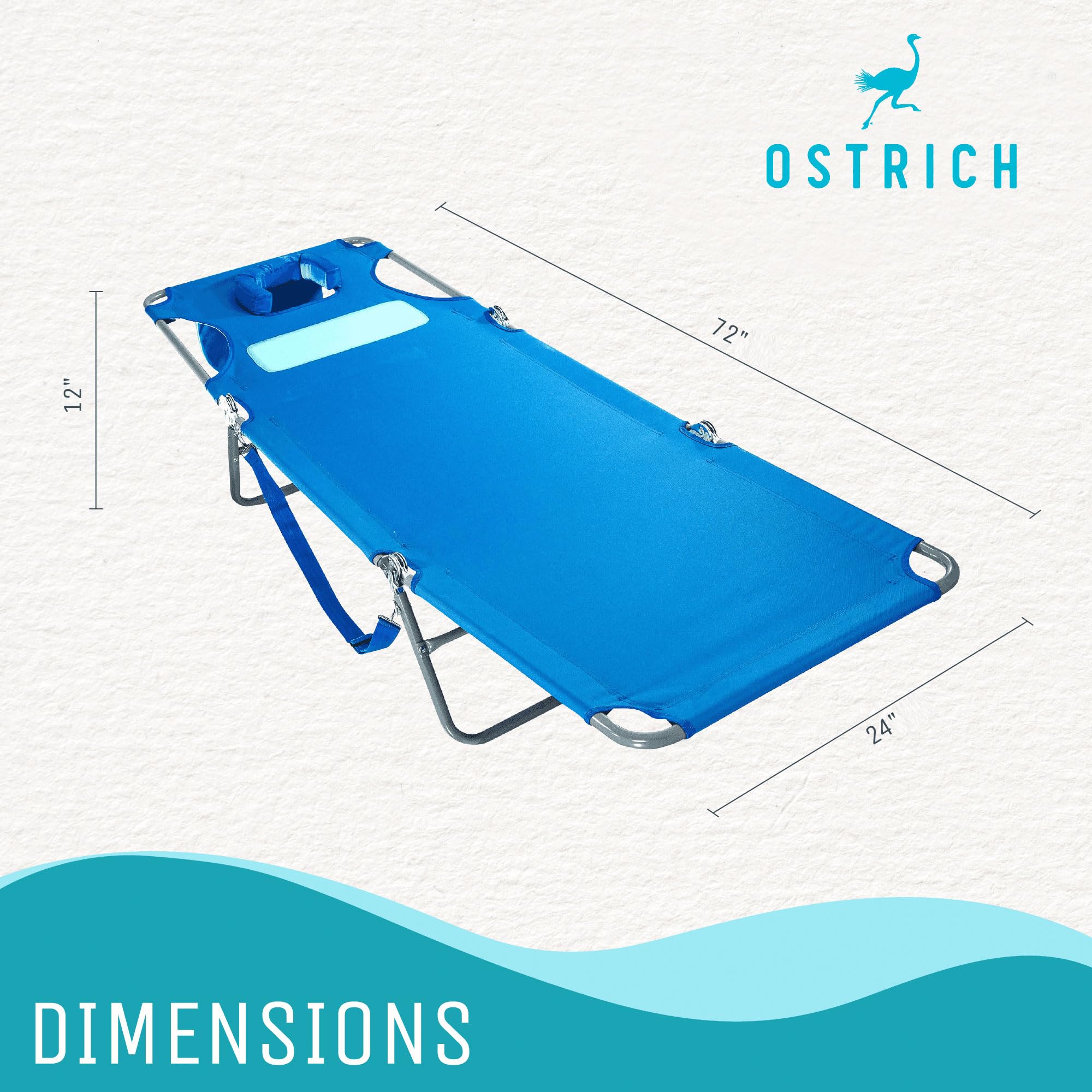Premium Ostrich Comfort Lounger - 2 Pack Face Down Sunbathing Chaise Lounge for Beach, Poolside & Backyard Relaxation | Ergonomic Design for Ultimate Comfort