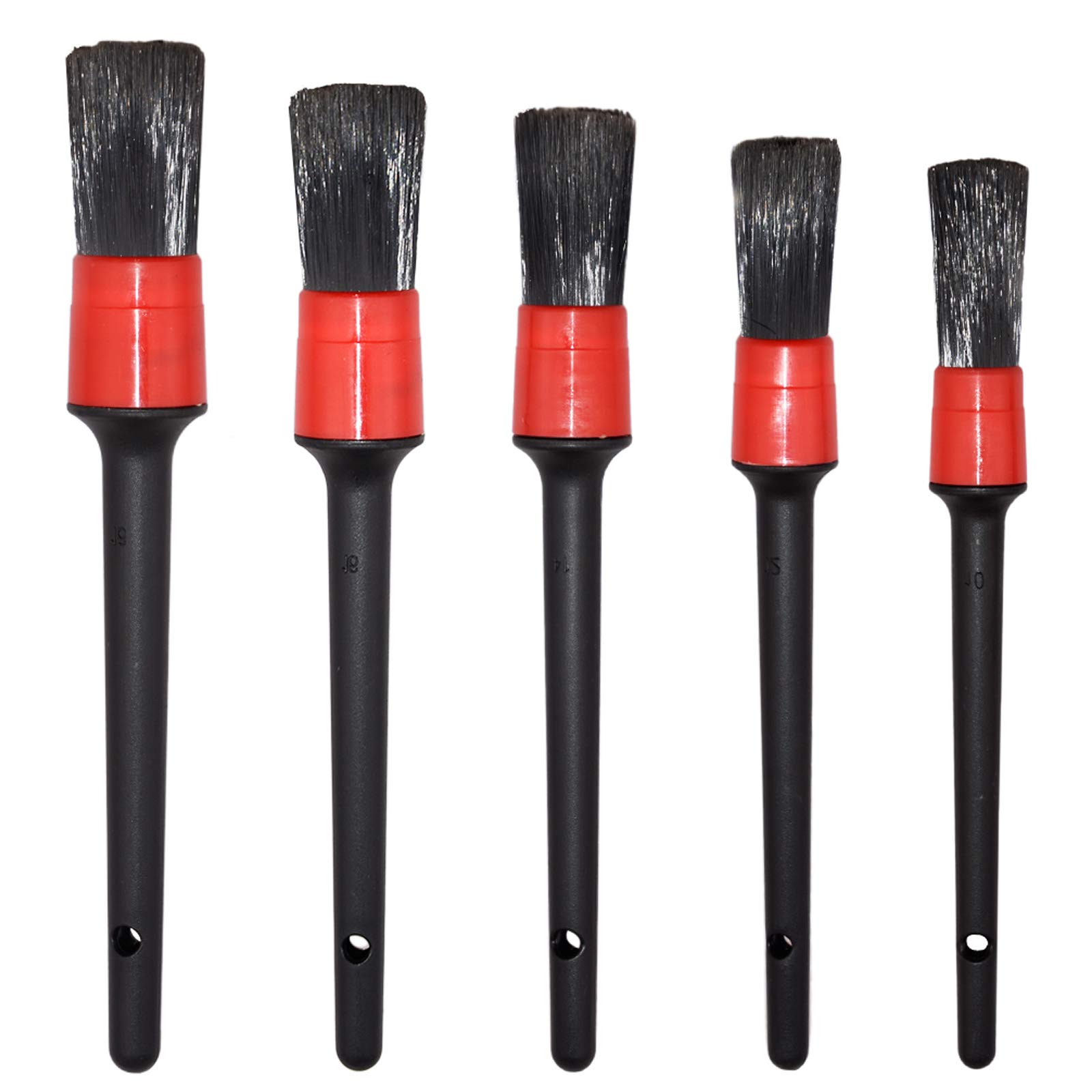 Premium Car Detailing Brush Set - 5 Sizes for Wheels, Engine & Interior Cleaning