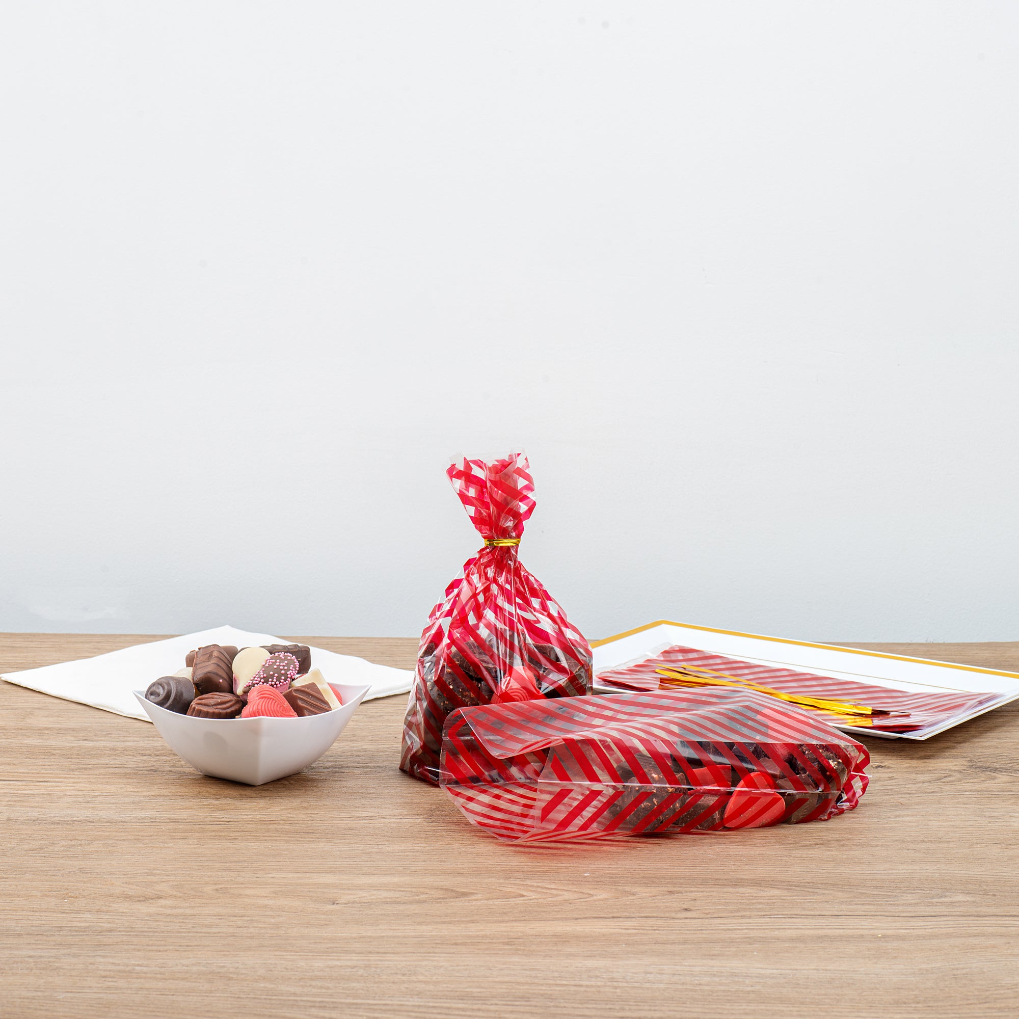 Premium Plastic Candy Bags with Stripes - Gusseted Design 4