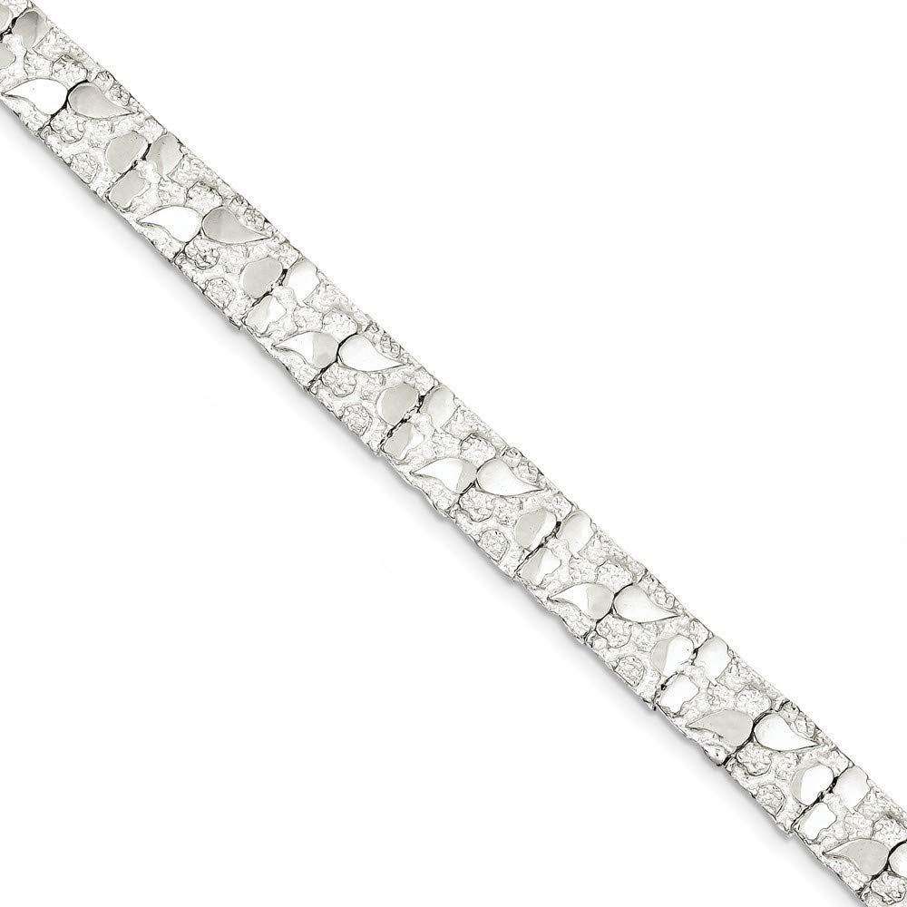 Roy Rose Jewelry Sterling Silver Nugget Bracelet - 7'' or 8'' Adjustable Length for Women - Perfect for Everyday Wear, Gifts & Special Occasions