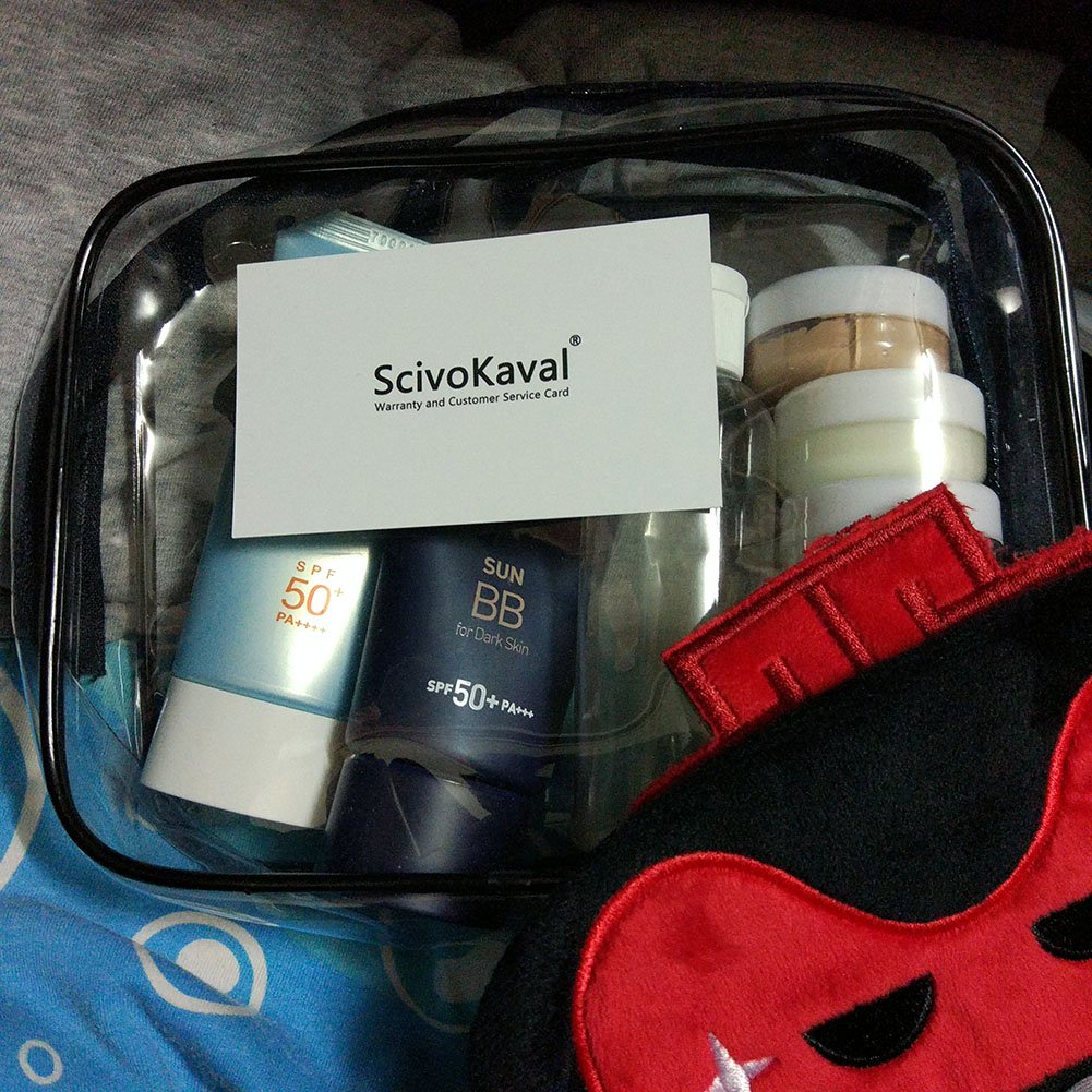 TSA Approved Clear Quart Size Toiletry Bag - 1 Pack Leakproof Travel Cosmetic Organizer with Zipper for Men & Women | Perfect for Airplane Carry-On, Gym & Weekend Trips